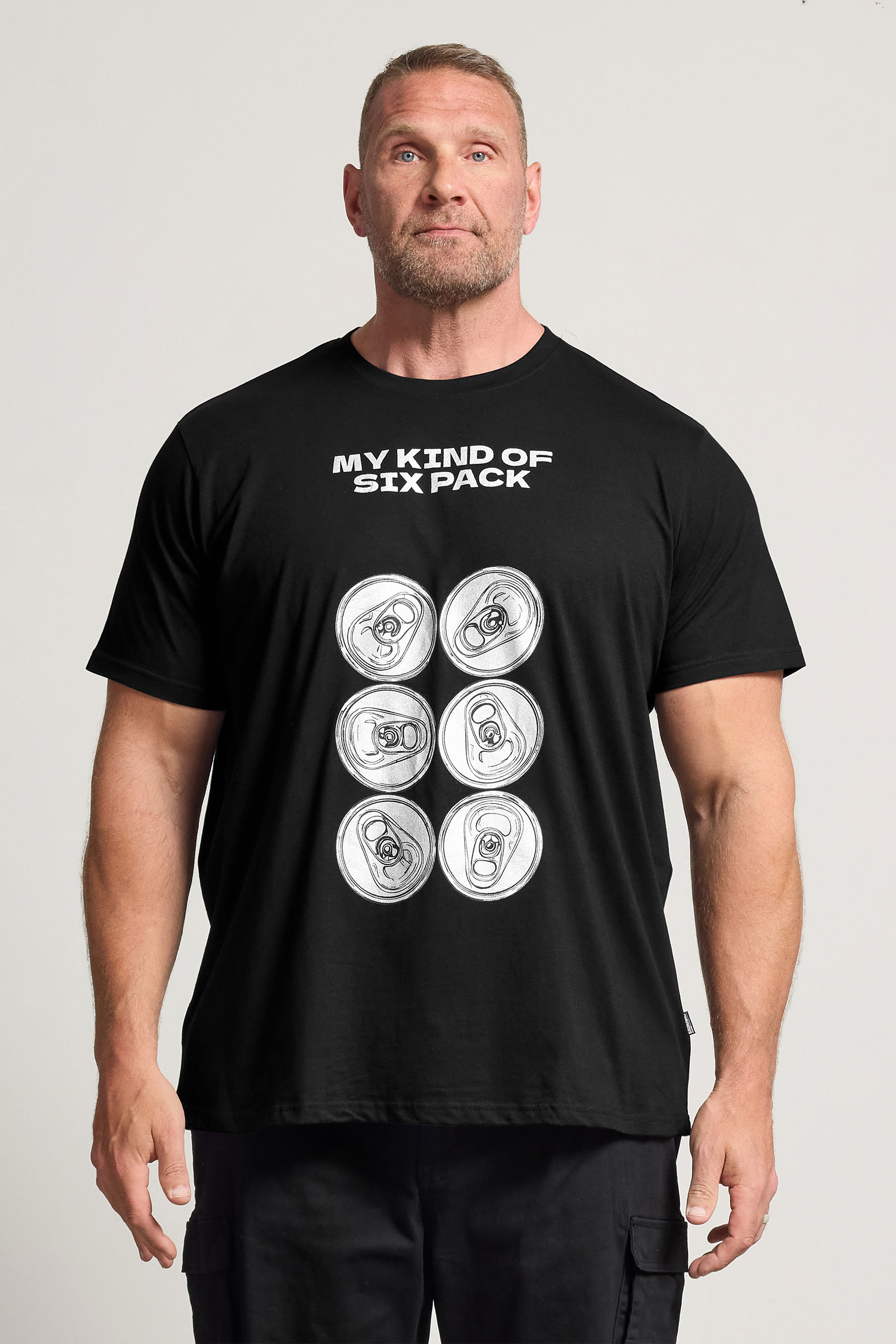BadRhino Big & Tall Black 'Six Pack' Graphic T-Shirt | BadRhino 3