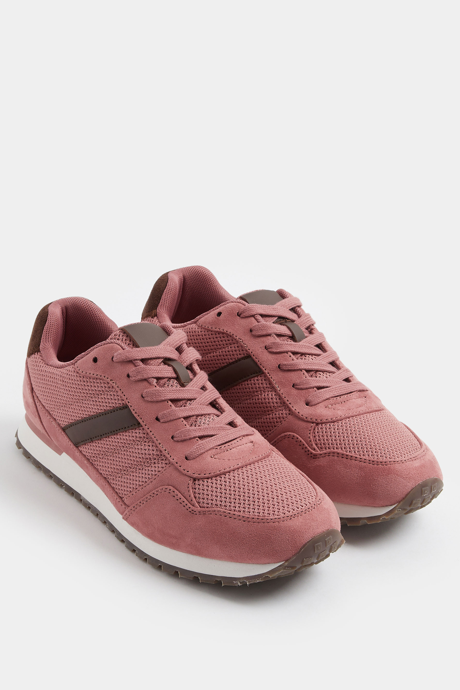 Pink Colourblock Trainers In Extra Wide EEE Fit | Yours Clothing 1