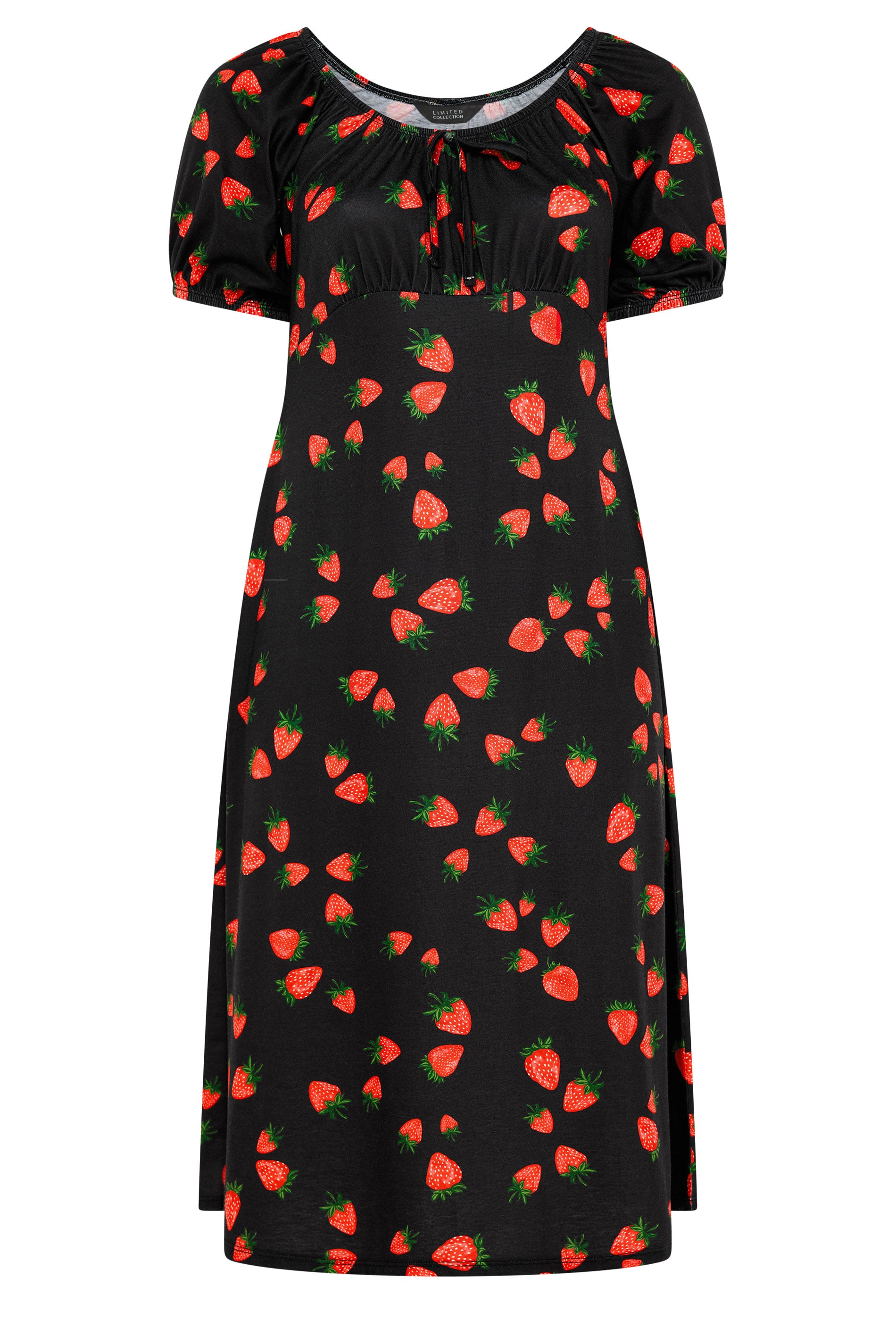 LIMITED COLLECTION Plus Size Black Strawberry Tea Dress | Yours Clothing 5