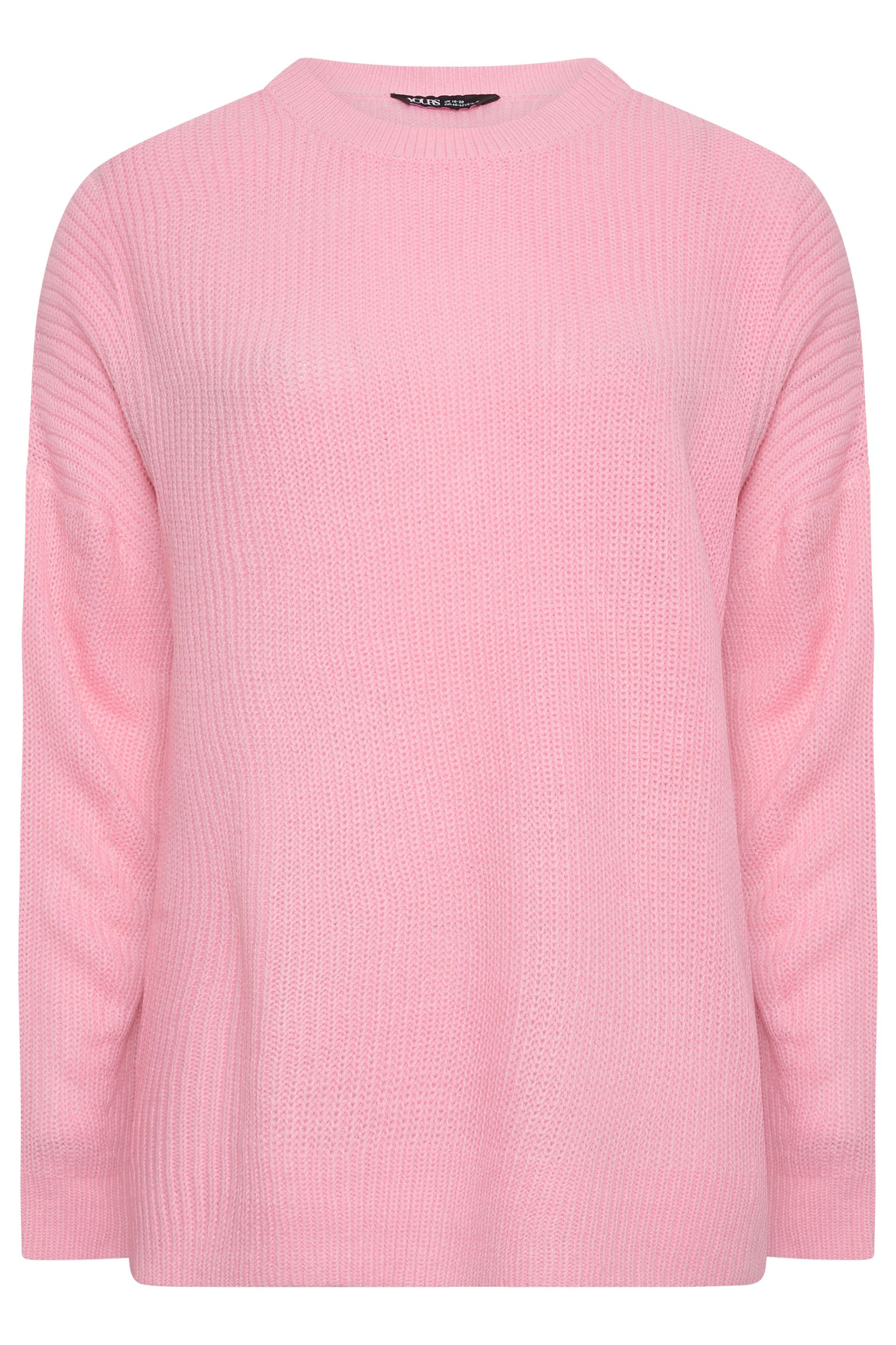 YOURS Curve Plus Size Pink Drop Shoulder Jumper | Yours Clothing  5