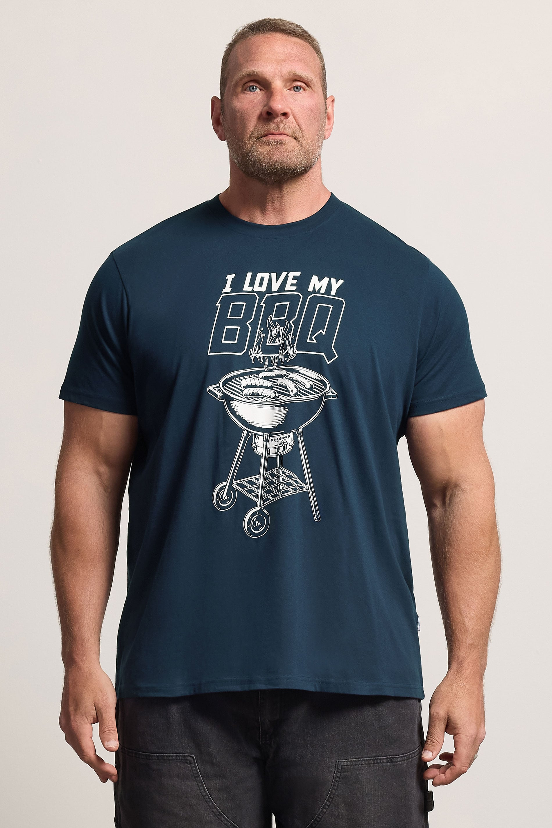 BadRhino Big & Tall Navy Blue 'My BBQ' Graphic T-Shirt | BadRhino 3