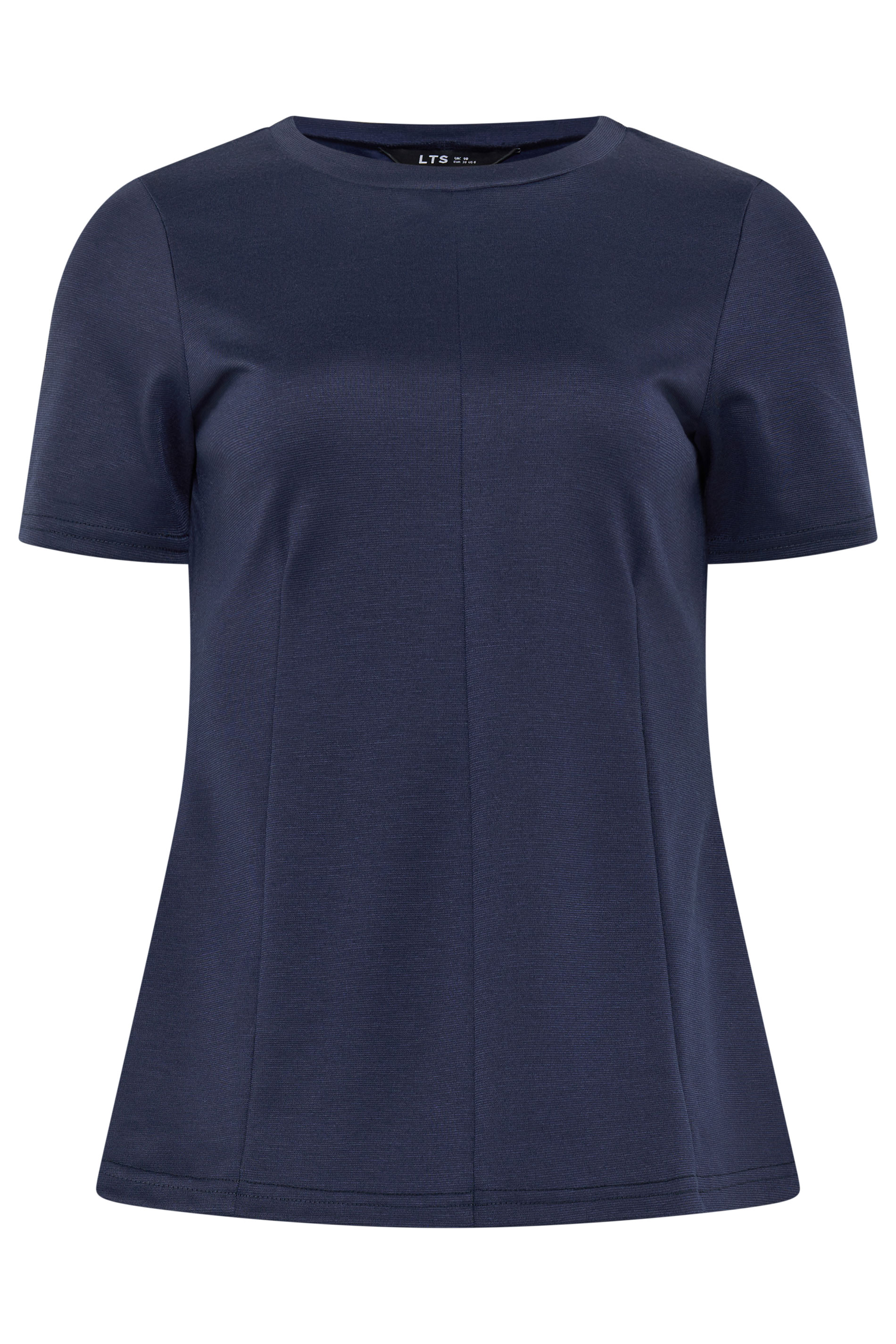 LTS Tall Women's Navy Blue Seam Front Peplum Top | Long Tall Sally 5