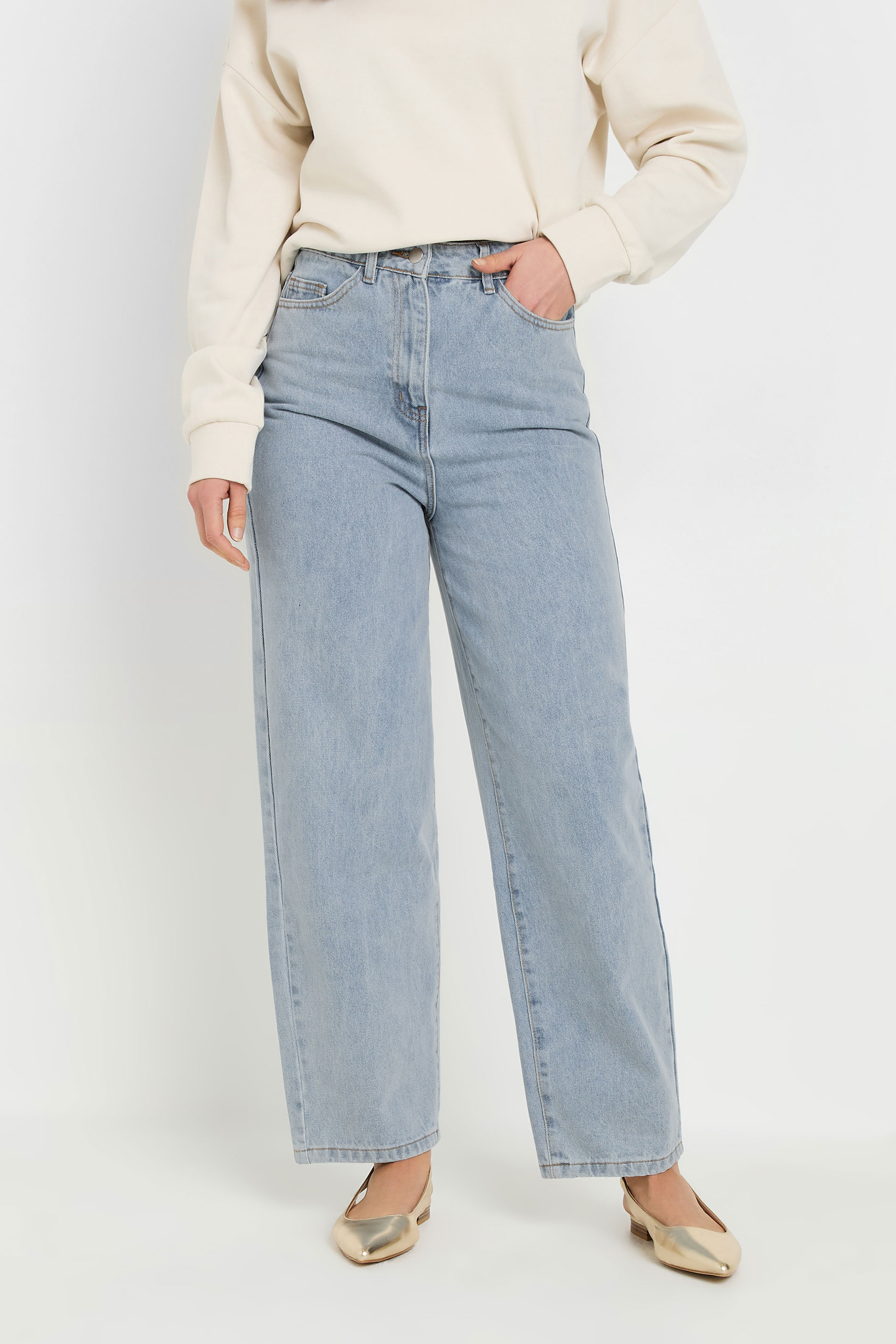 LTS Tall Light Blue Wash Barrel Leg Jeans | Long Tall Sally 2