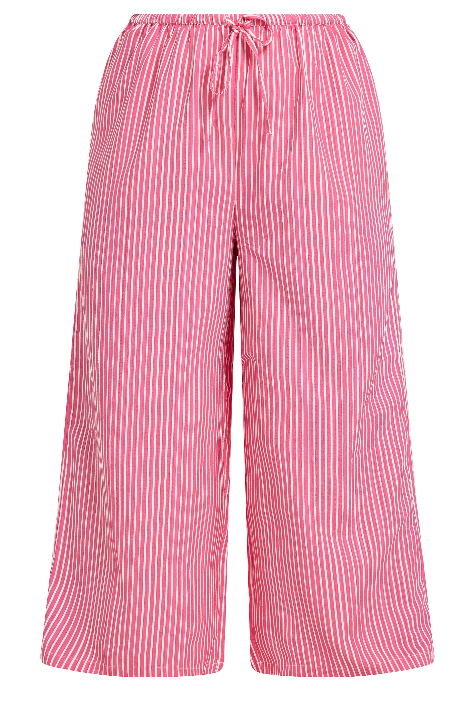 YOURS Plus Size Pink Striped Wide Leg Trousers | Yours Clothing 5
