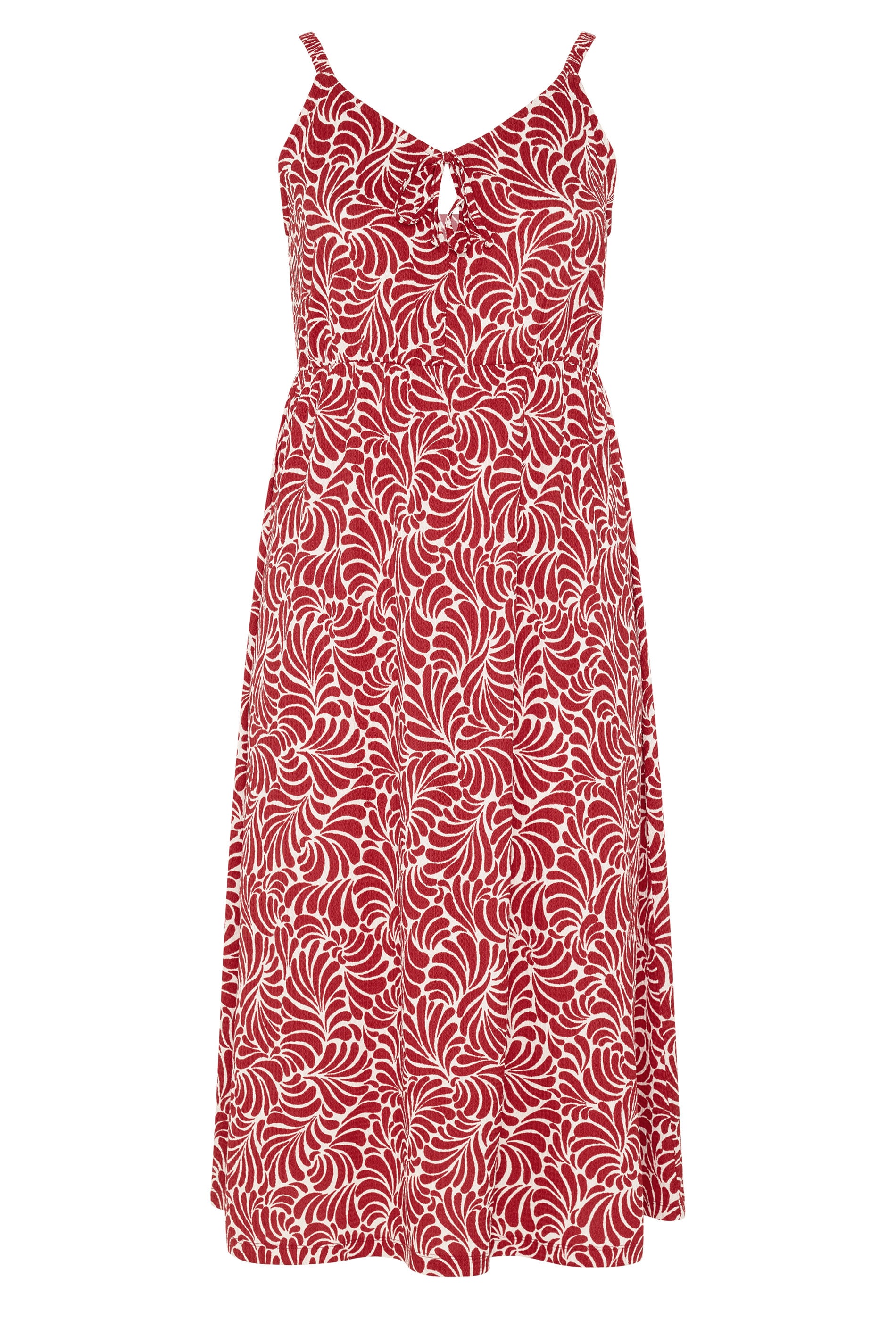 YOURS Plus Size Red Swirl Keyhole Dress | Yours Clothing 5