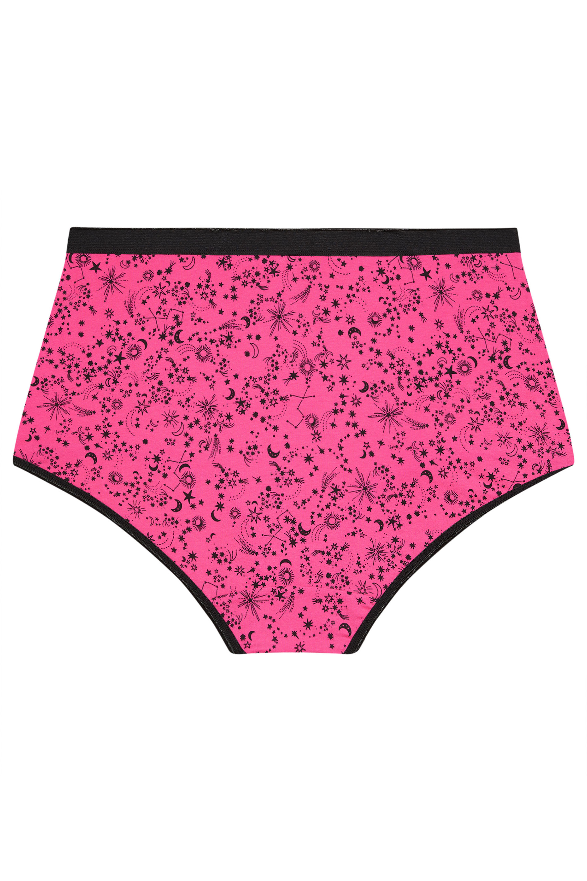 YOURSET 5 PACK Plus Size Pink Celestial Print Full Briefs | Yours Clothing 8
