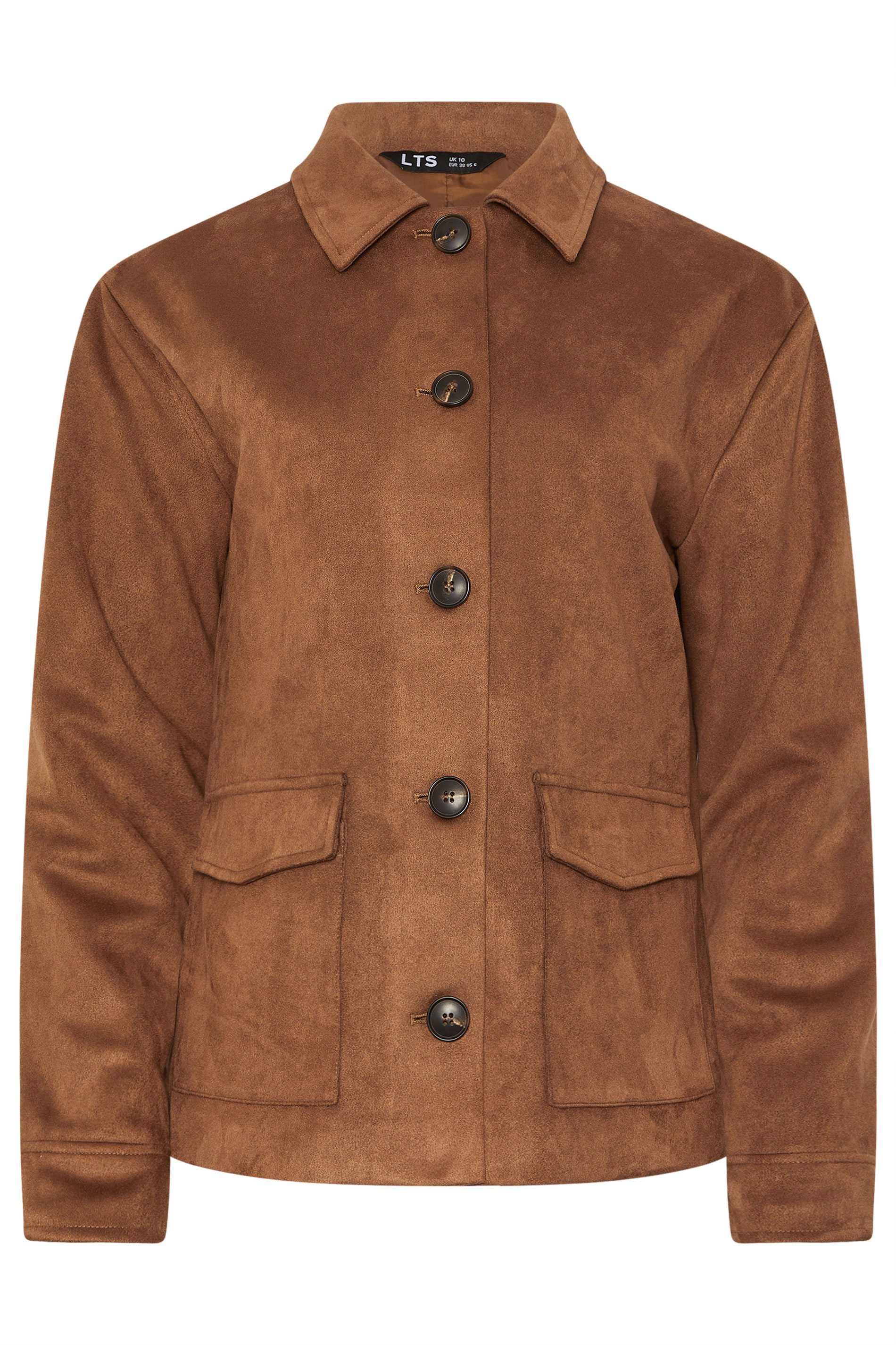 LTS Tall Women's Natural Brown Faux Suede Trucker Jacket | Long Tall Sally 5