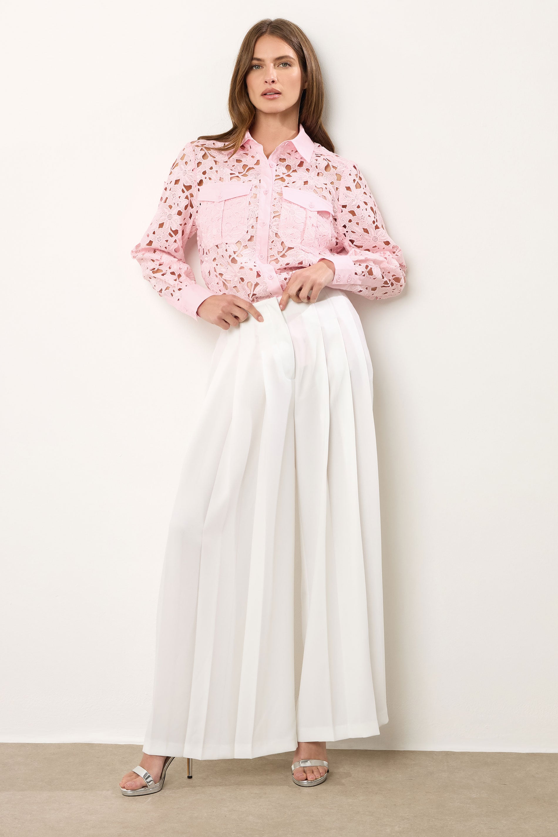 STAR Pink Lace Button Through Shirt | StarByJM 4