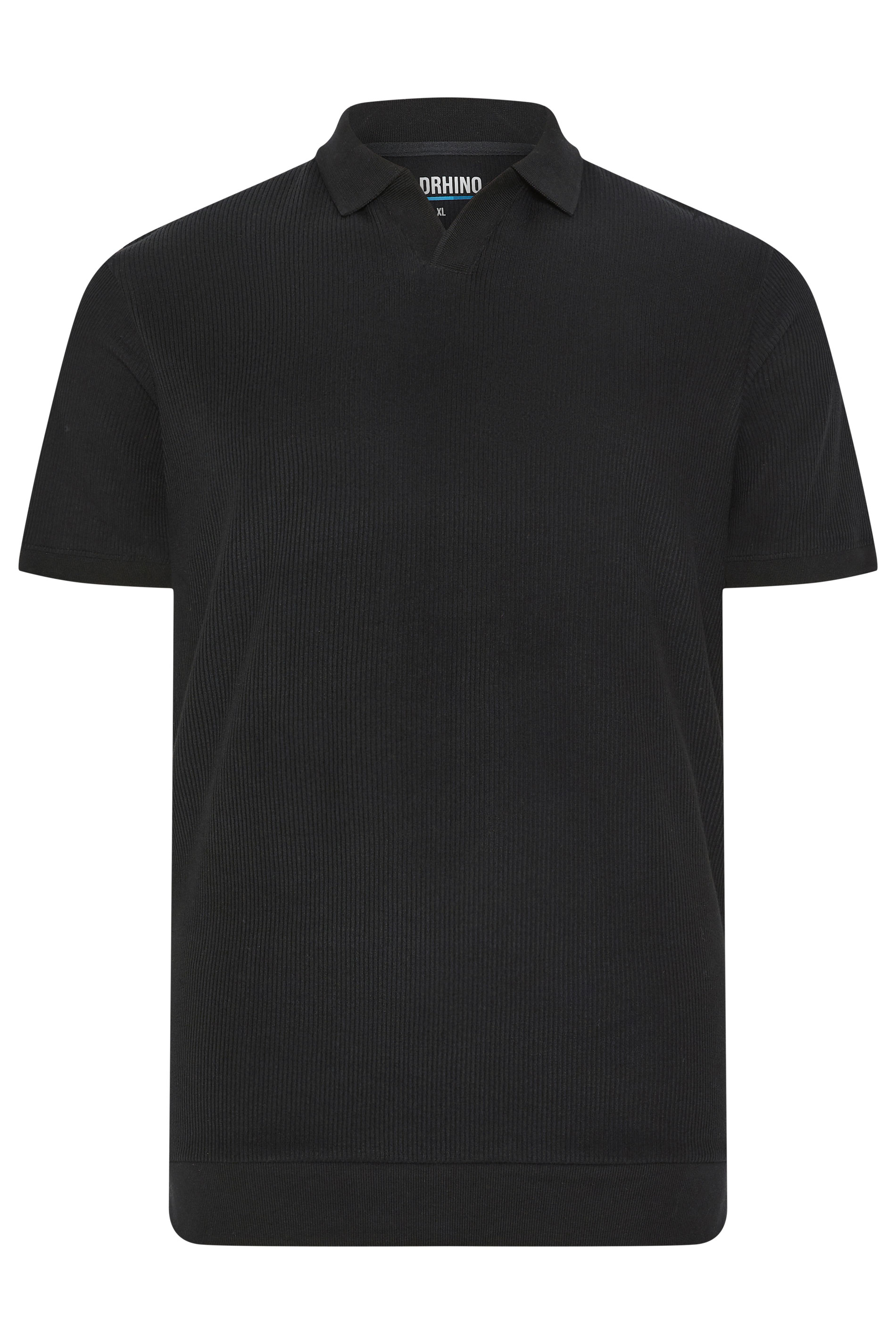 BadRhino Big & Tall Black Ribbed Trophy Polo | BadRhino 5