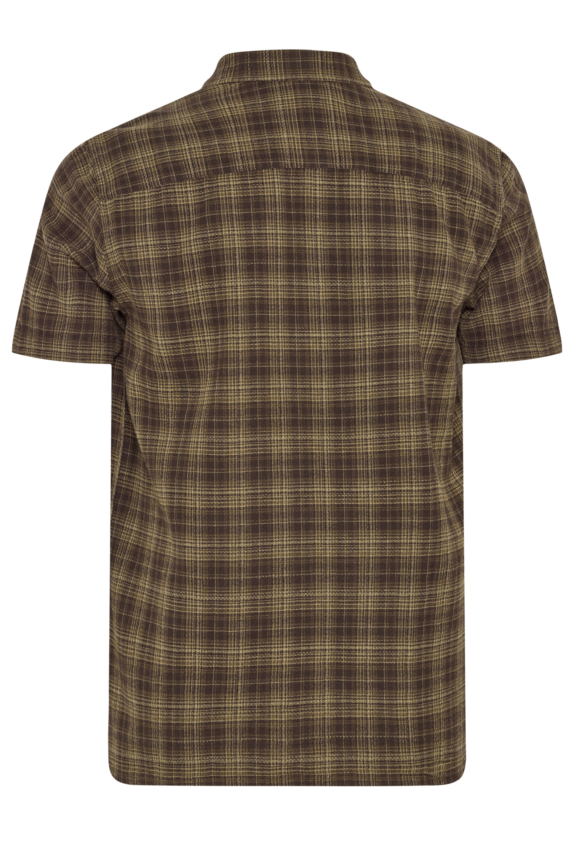 BadRhino Big & Tall Brown Check Stripe Short Sleeve Shirt | BadRhino 2