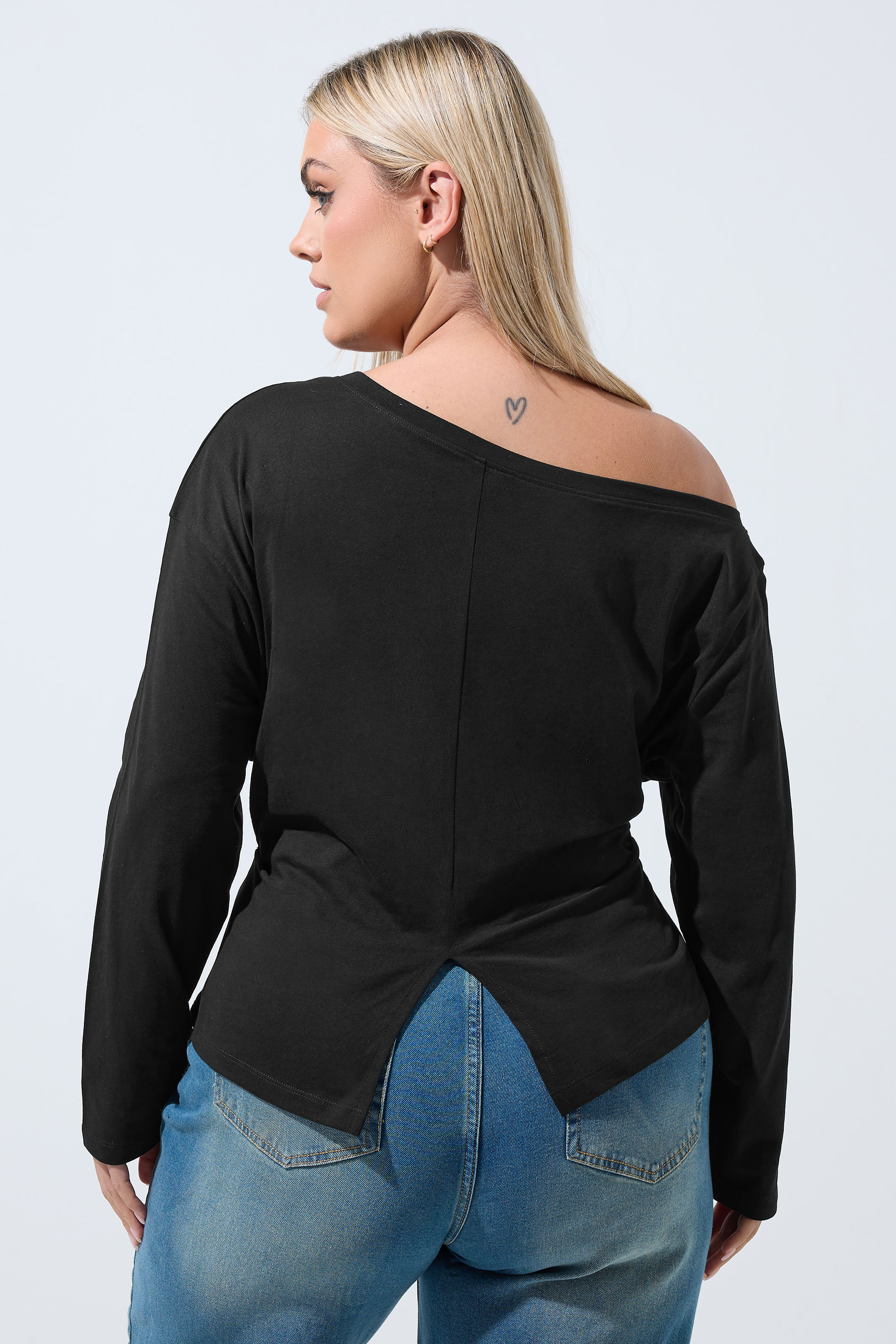 LIMITED COLLECTION Black Off Shoulder Long Sleeve Top 2