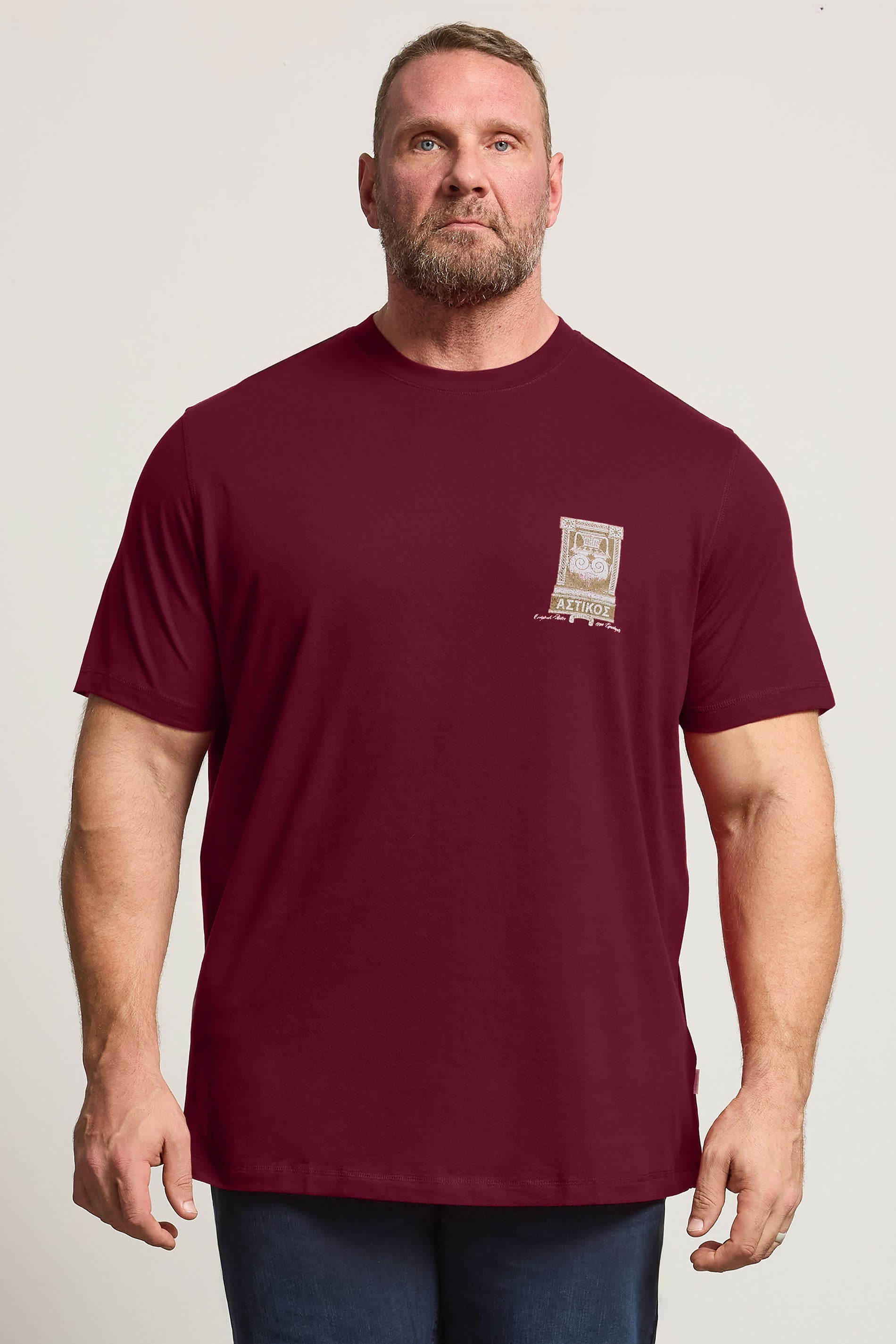 JACK & JONES Big & Tall Red Back Print T-Shirt | BadRhino 3