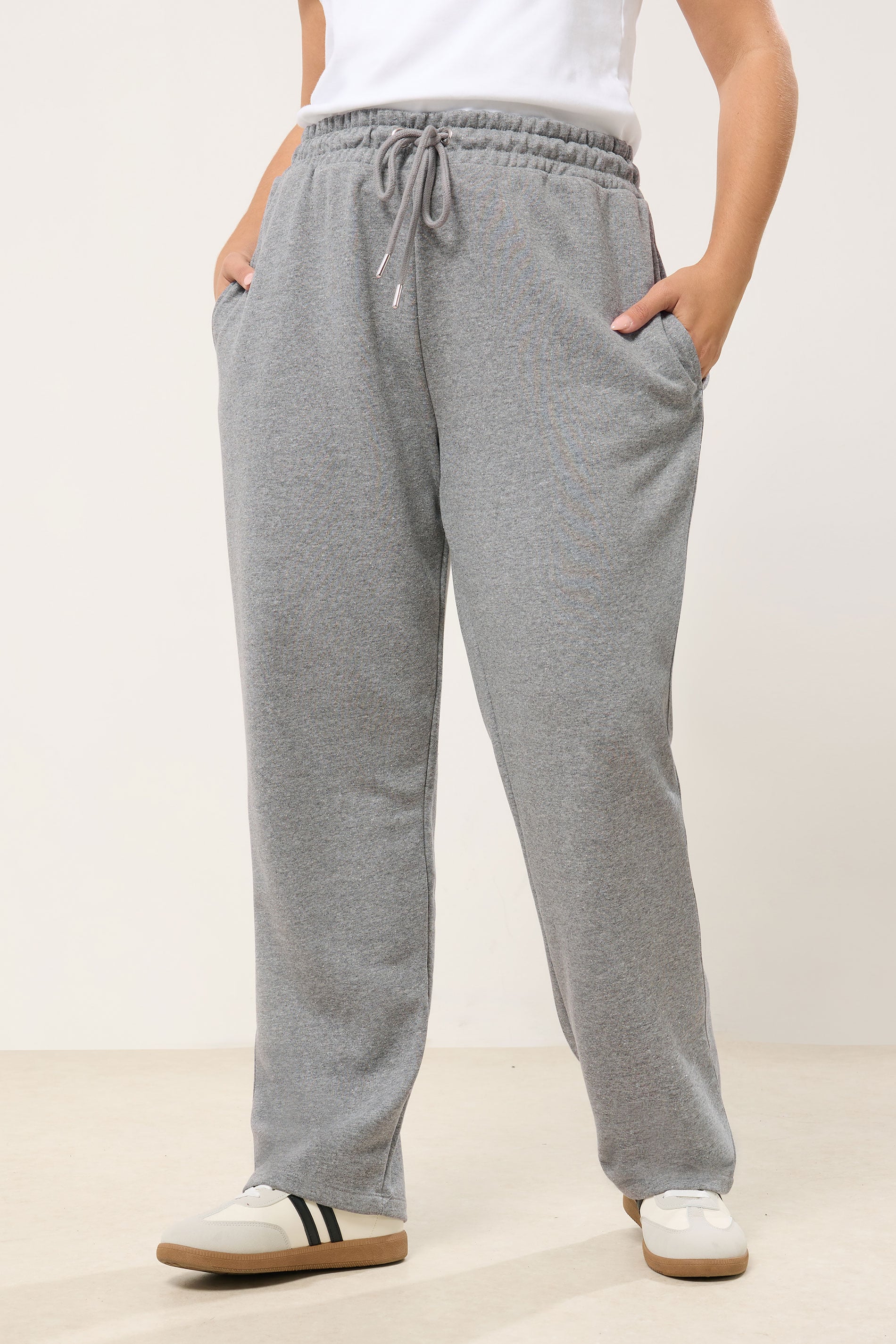 YOURS Plus Size Grey Straight Leg Joggers | Yours Clothing 3