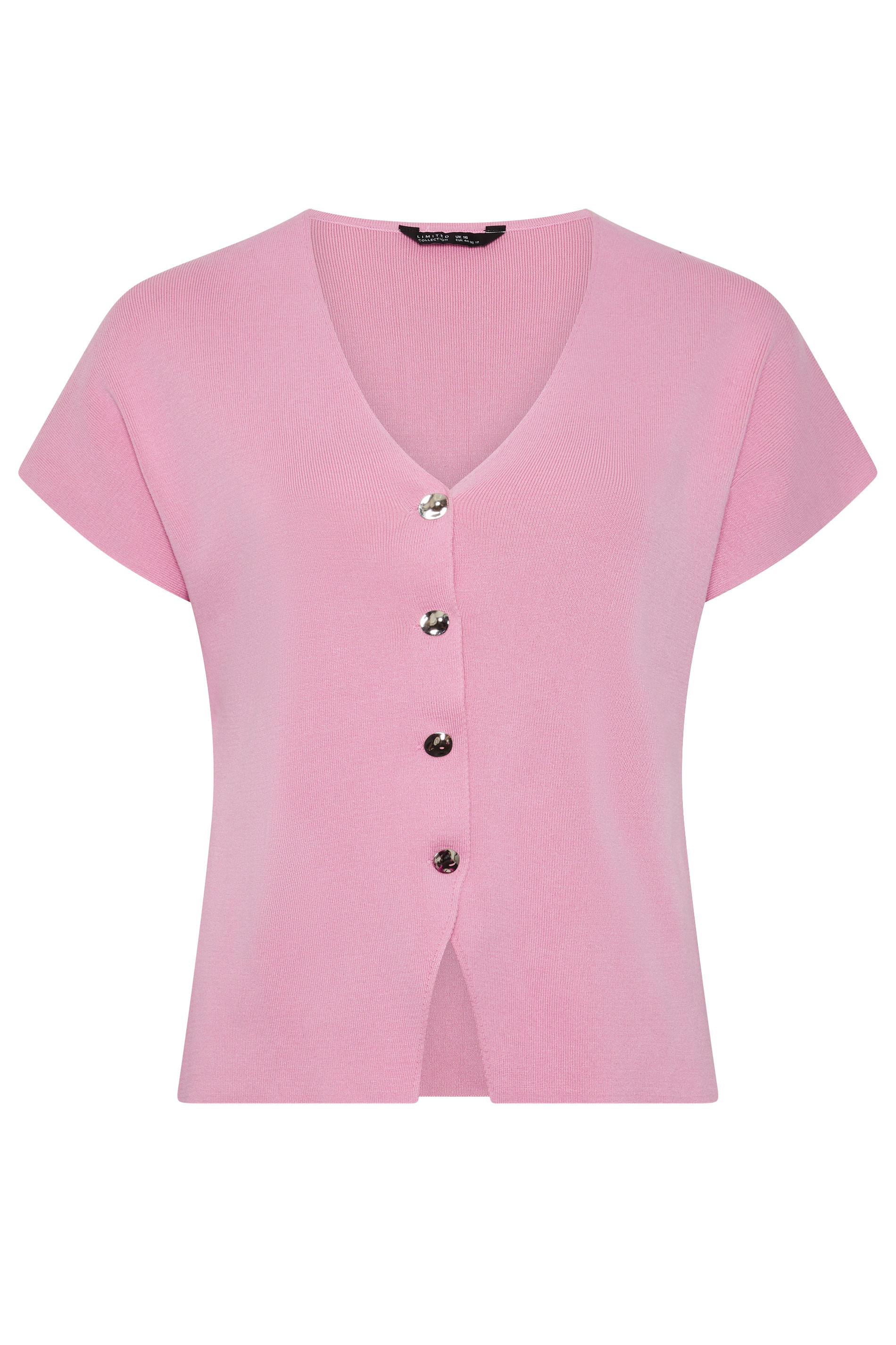 LIMITED COLLECTION Plus Size Pink Short Sleeve Knitted Top | Yours Clothing 5