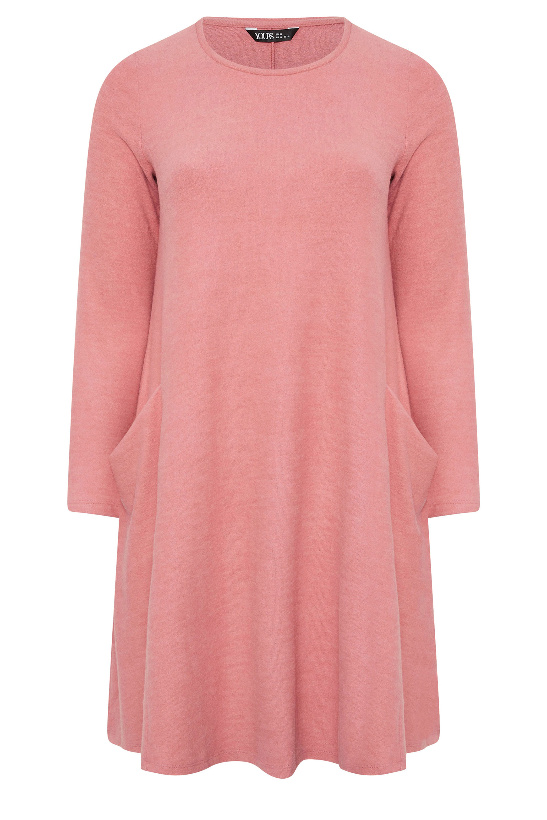 YOURS Plus Size Orange Drape Pocket Dress | Yours Clothing 5