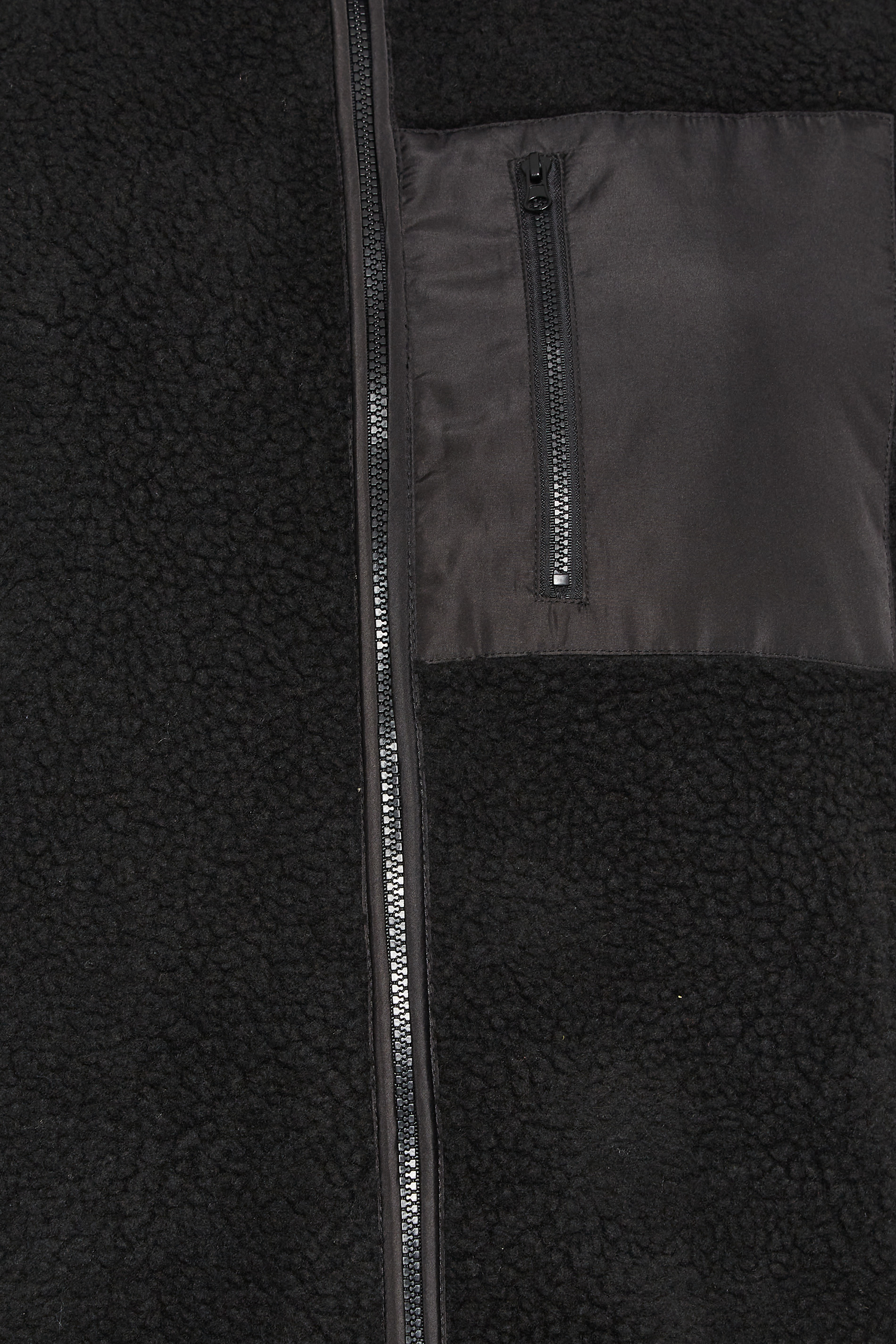 YOURS Plus Size Black Pocket Fleece Jacket | Yours Clothing 5