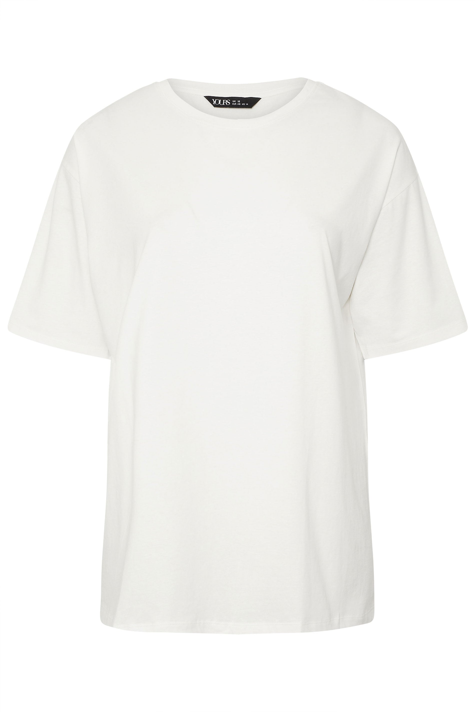 YOURS Plus Size White Relaxed Longline T-Shirt | Yours Clothing 5
