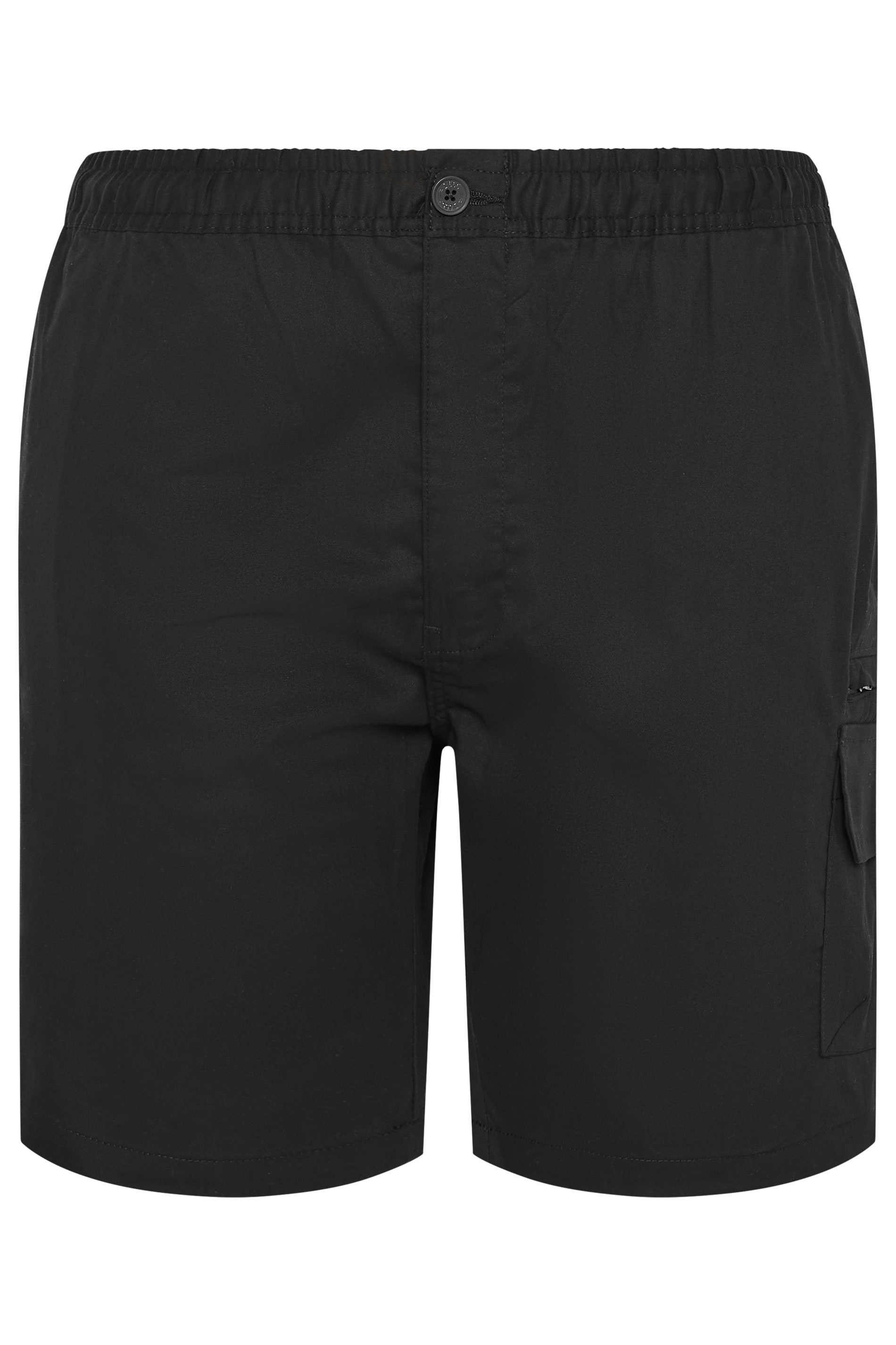 D555 Big & Tall Black Elasticated Stretch Shorts | BadRhino 2