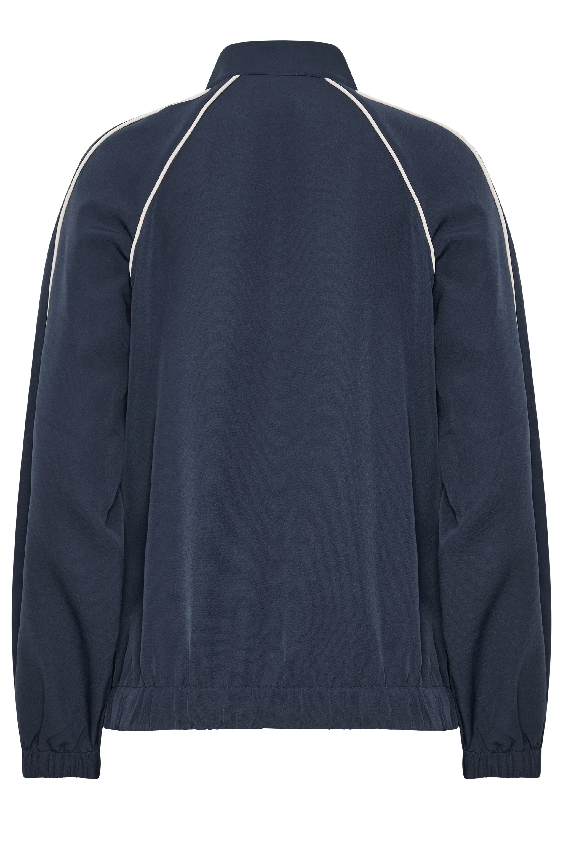 LTS Tall Women's Navy Blue Piped Funnel Neck Jacket | Long Tall Sally 2