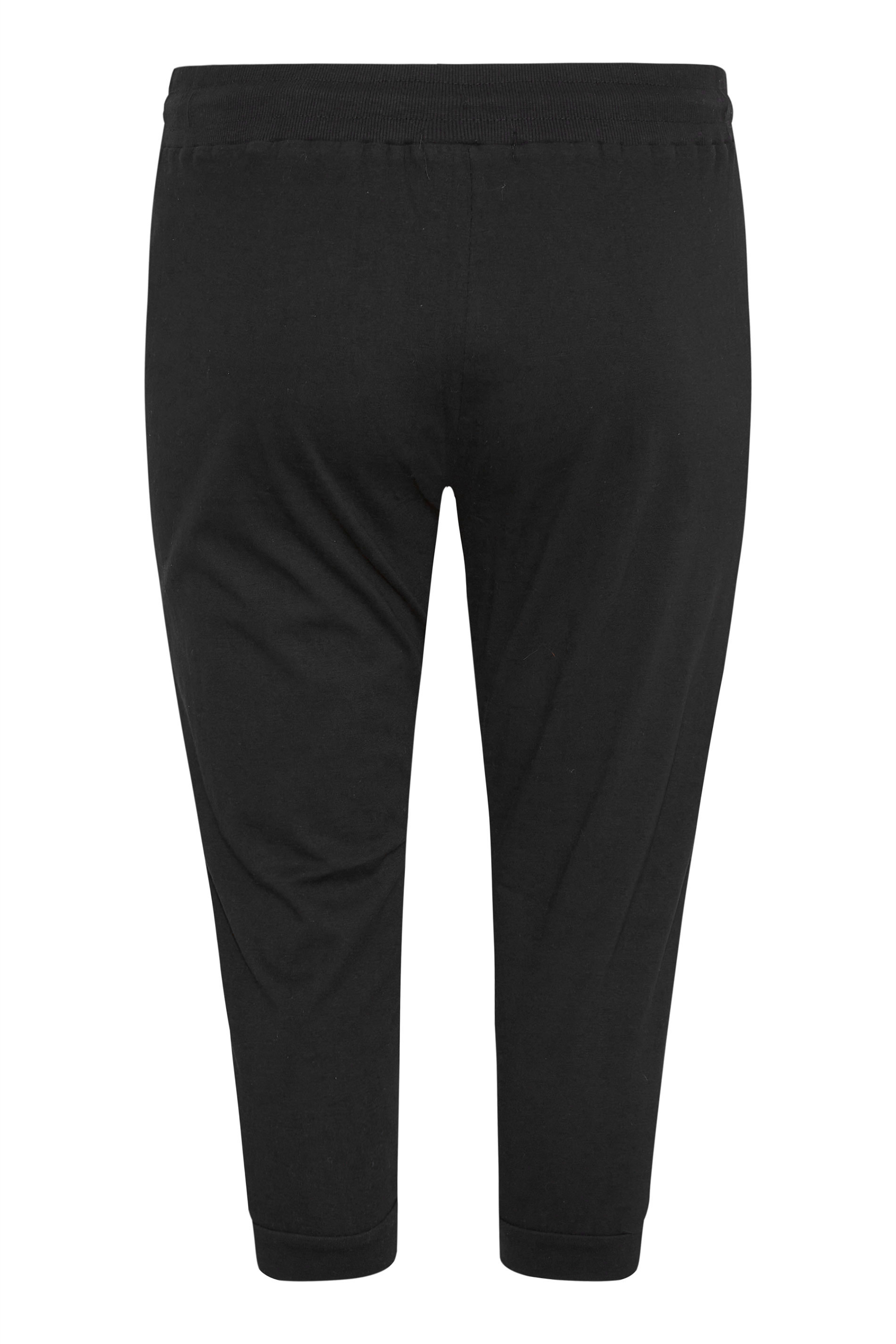 Plus Size Black Cropped Joggers | Yours Clothing 5