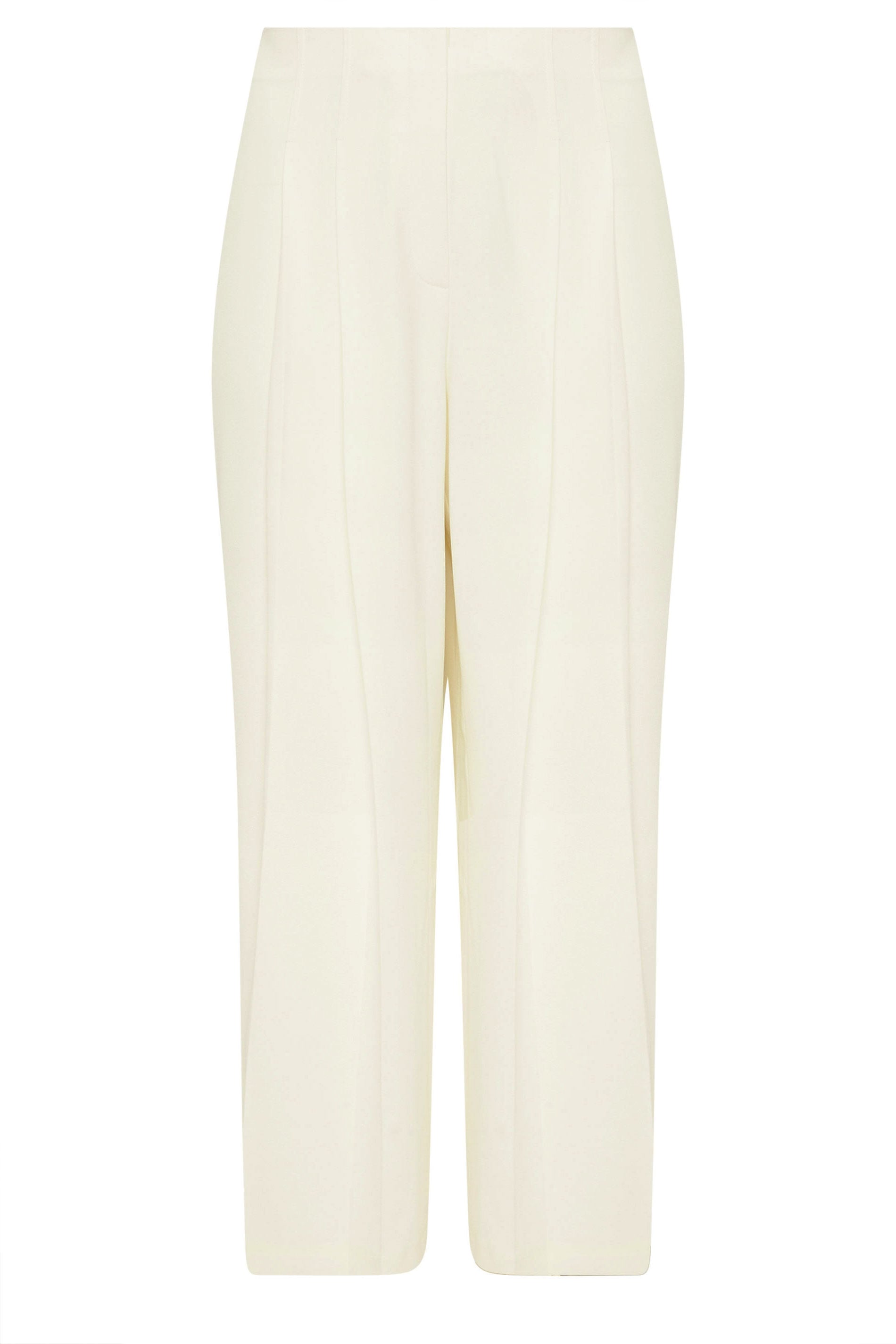 EVANS Plus Size Ivory White Premium Pleat Front Occasion Trousers | Evans 5