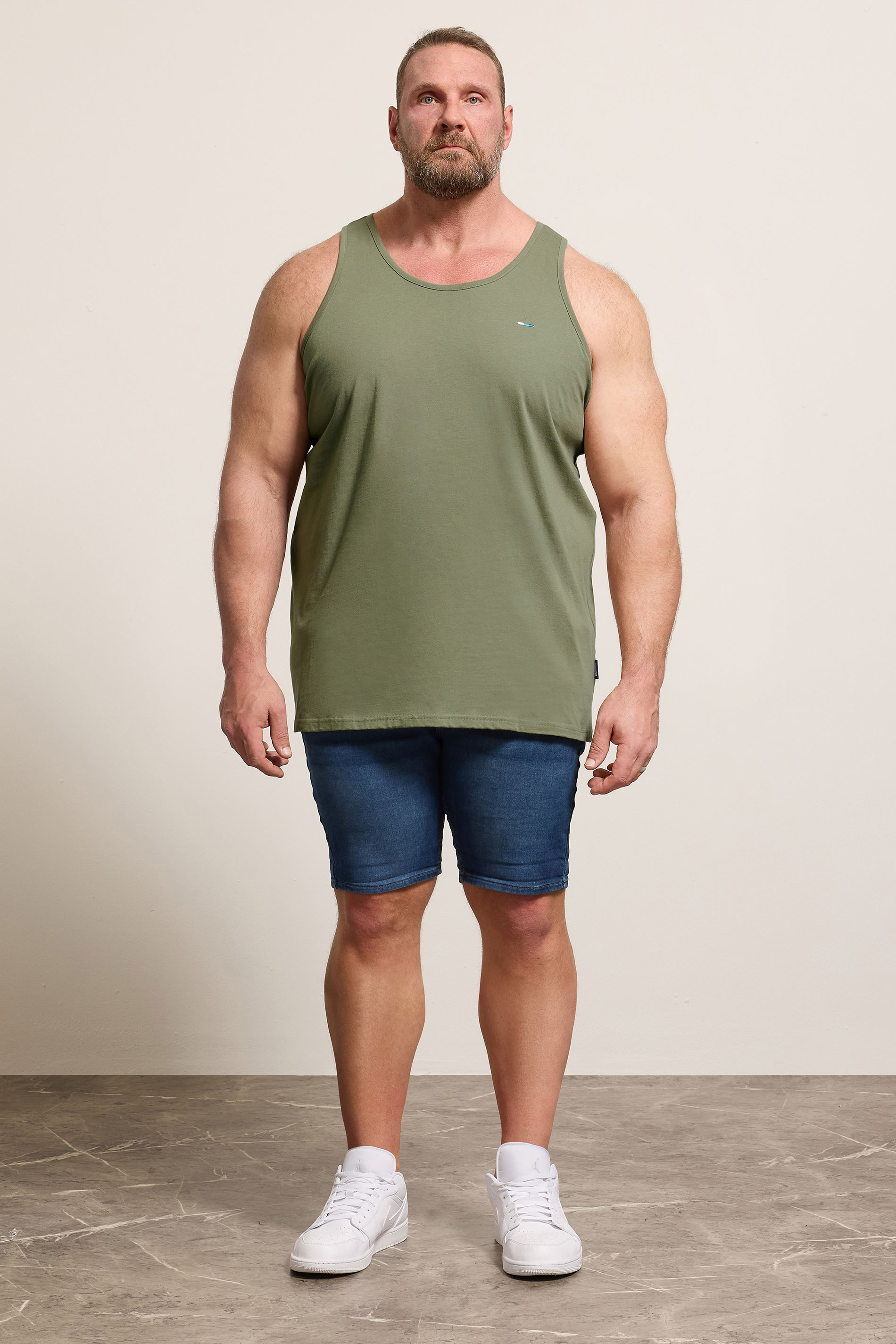 BadRhino Big & Tall 3 PACK Green/Blue/Brown Plain Vest Tops | BadRhino 5