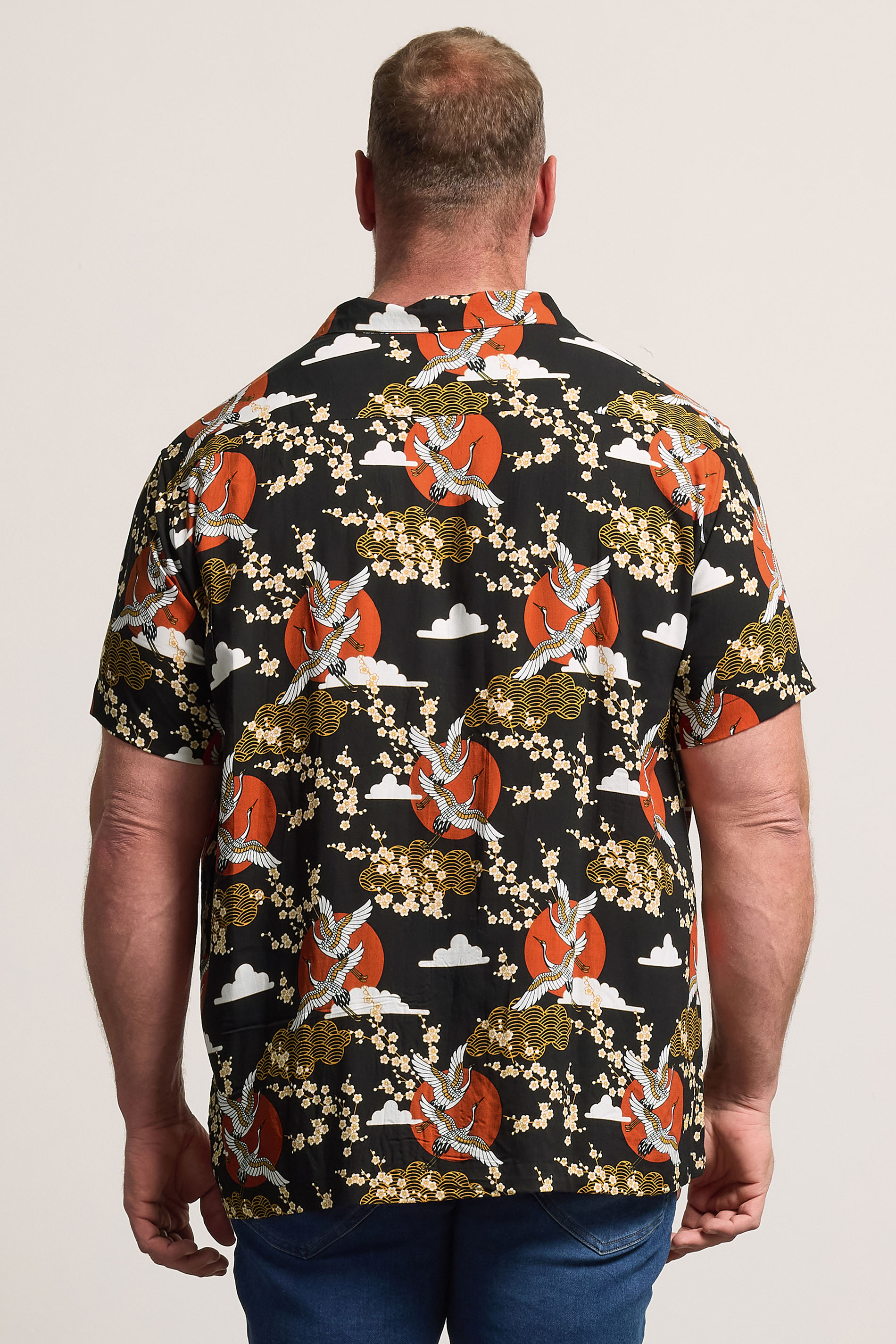 BadRhino Big & Tall Black Japanese Woodblock Print Shirt | BadRhino 4