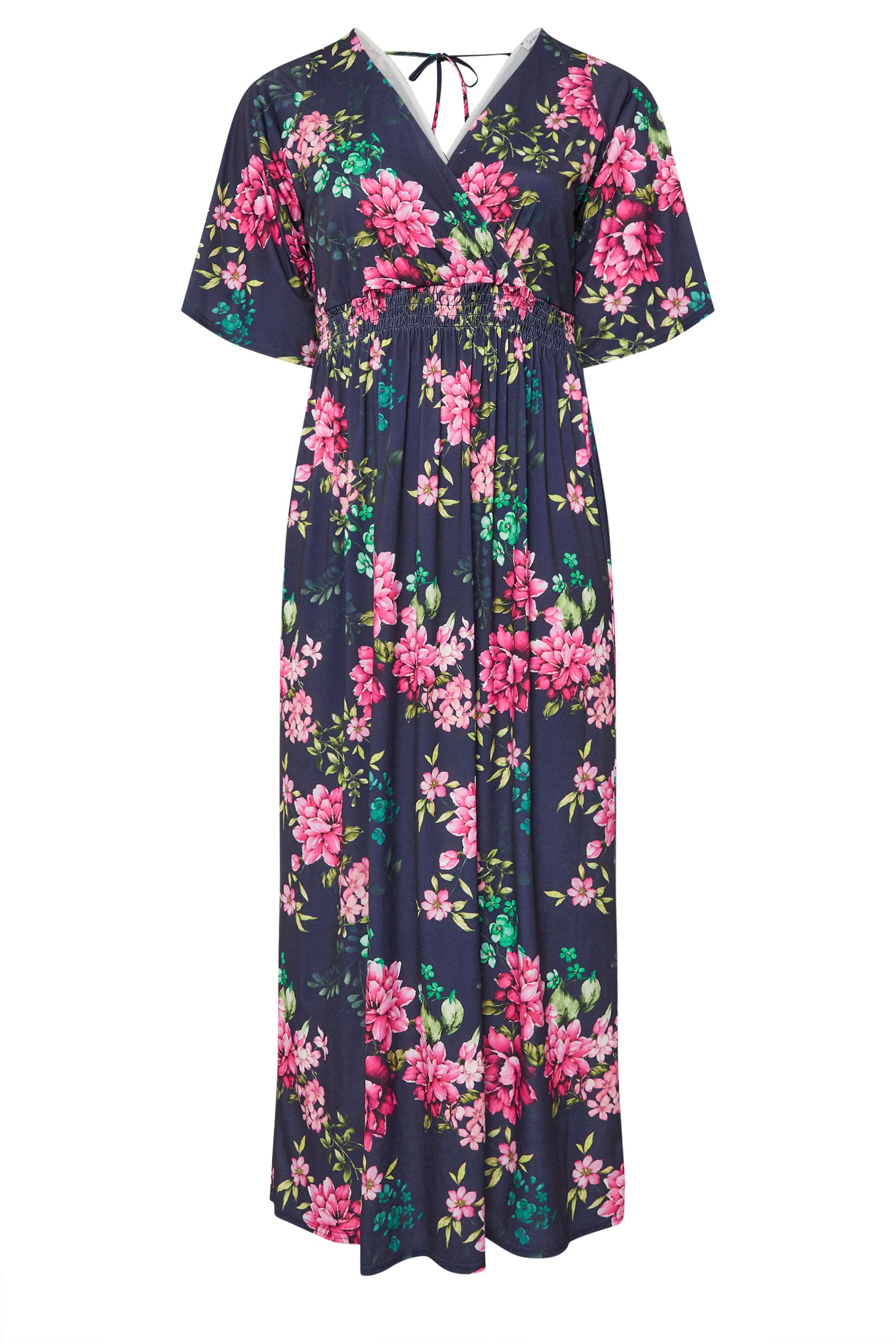 YOURS LONDON Plus Size Navy Blue Floral Print Maxi Dress | Yours Clothing 5