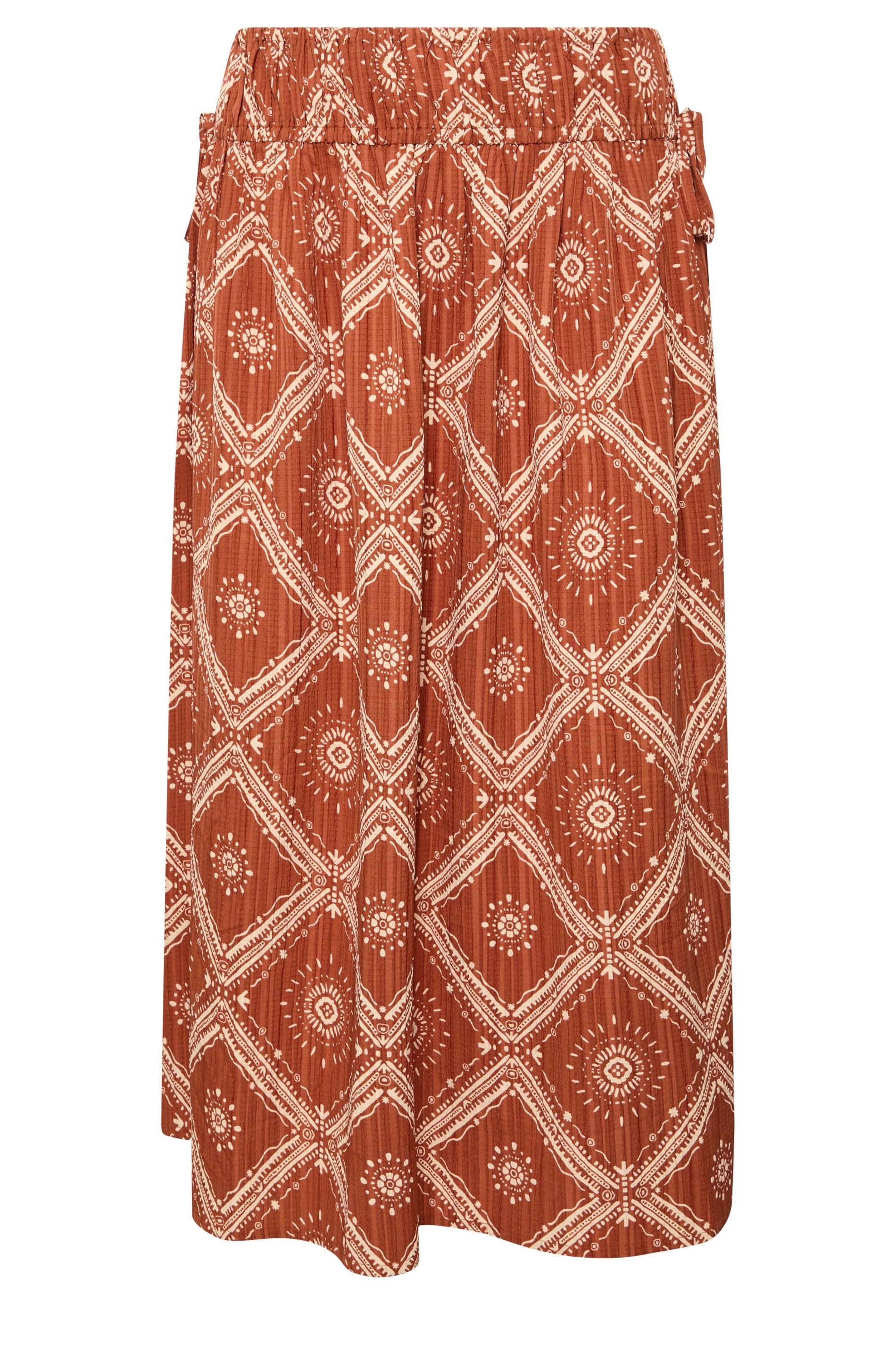 YOURS Plus Size Rust Orange Abstract Skirt 7