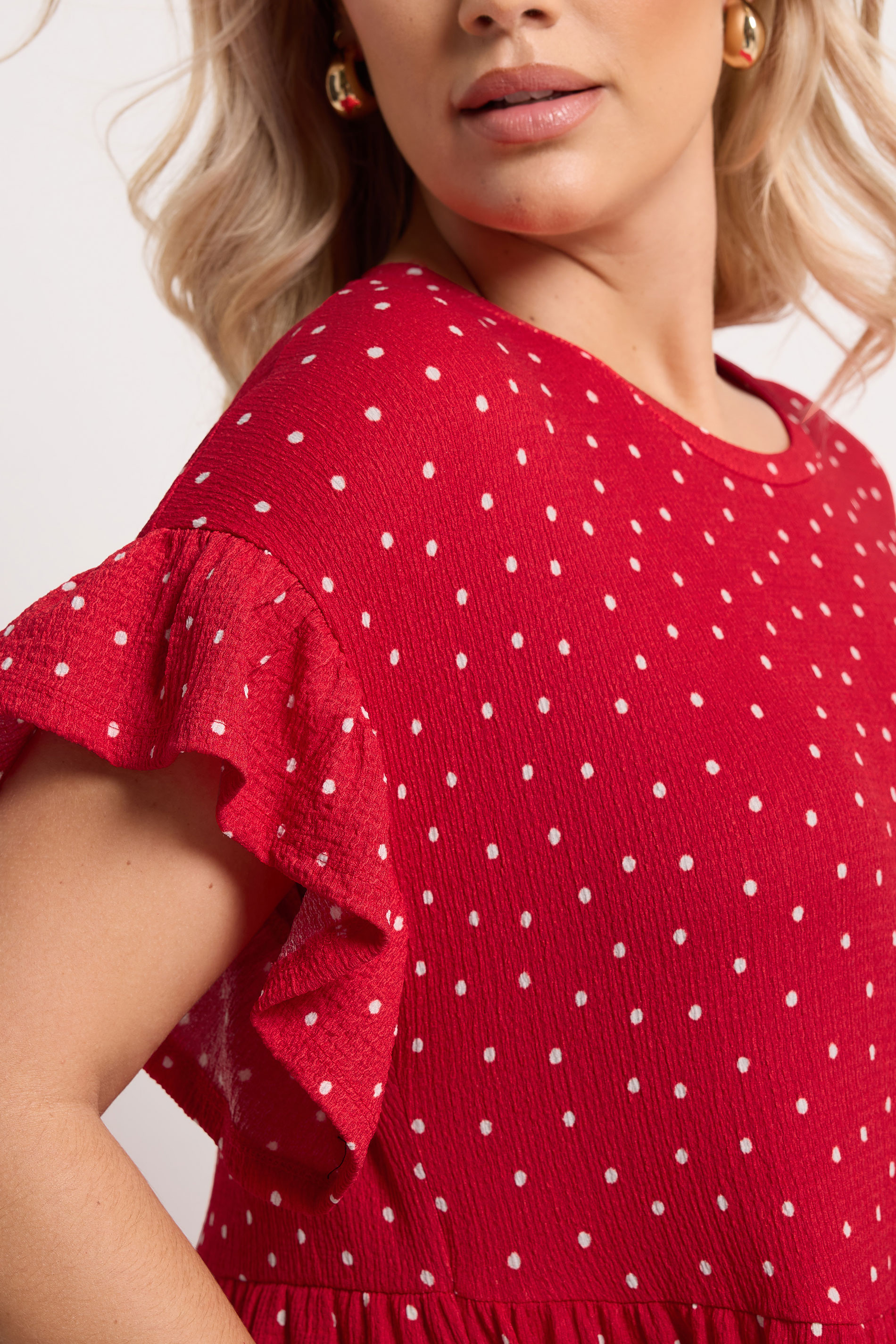 YOURS Plus Size Red Polka Dot Midaxi Dress | Yours Clothing 4