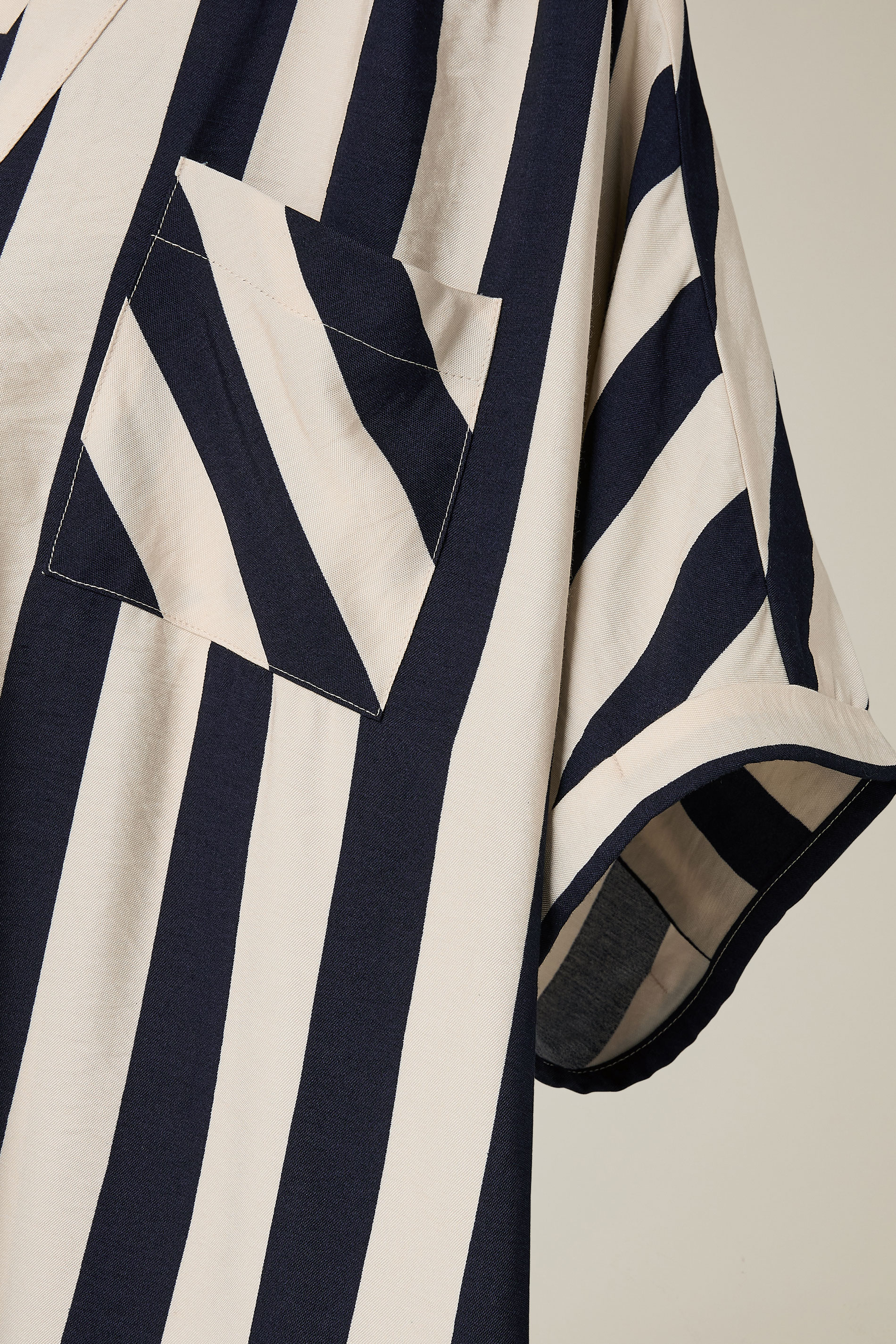 EVANS Plus Size Navy Blue Stripe Overhead Utility Shirt | Evans 7