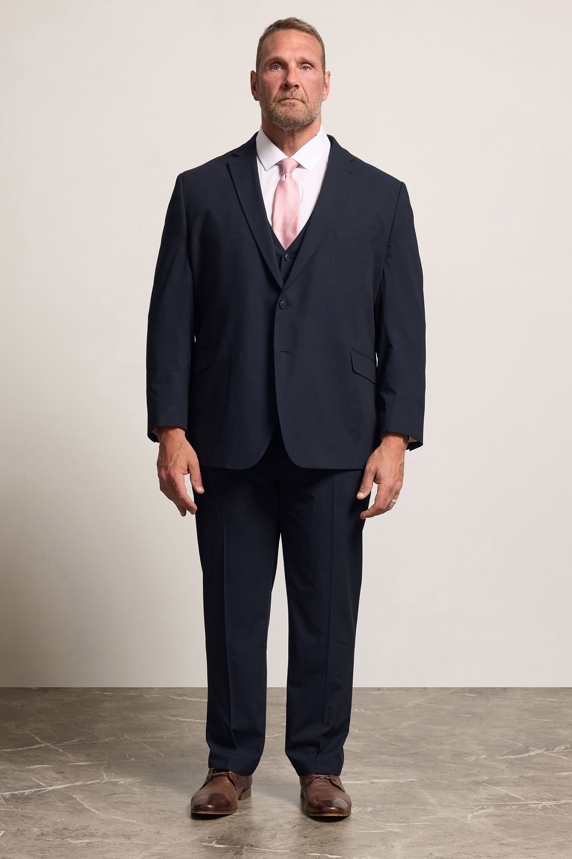 D555 Big & Tall Navy Blue Suit Jacket | BadRhino 1