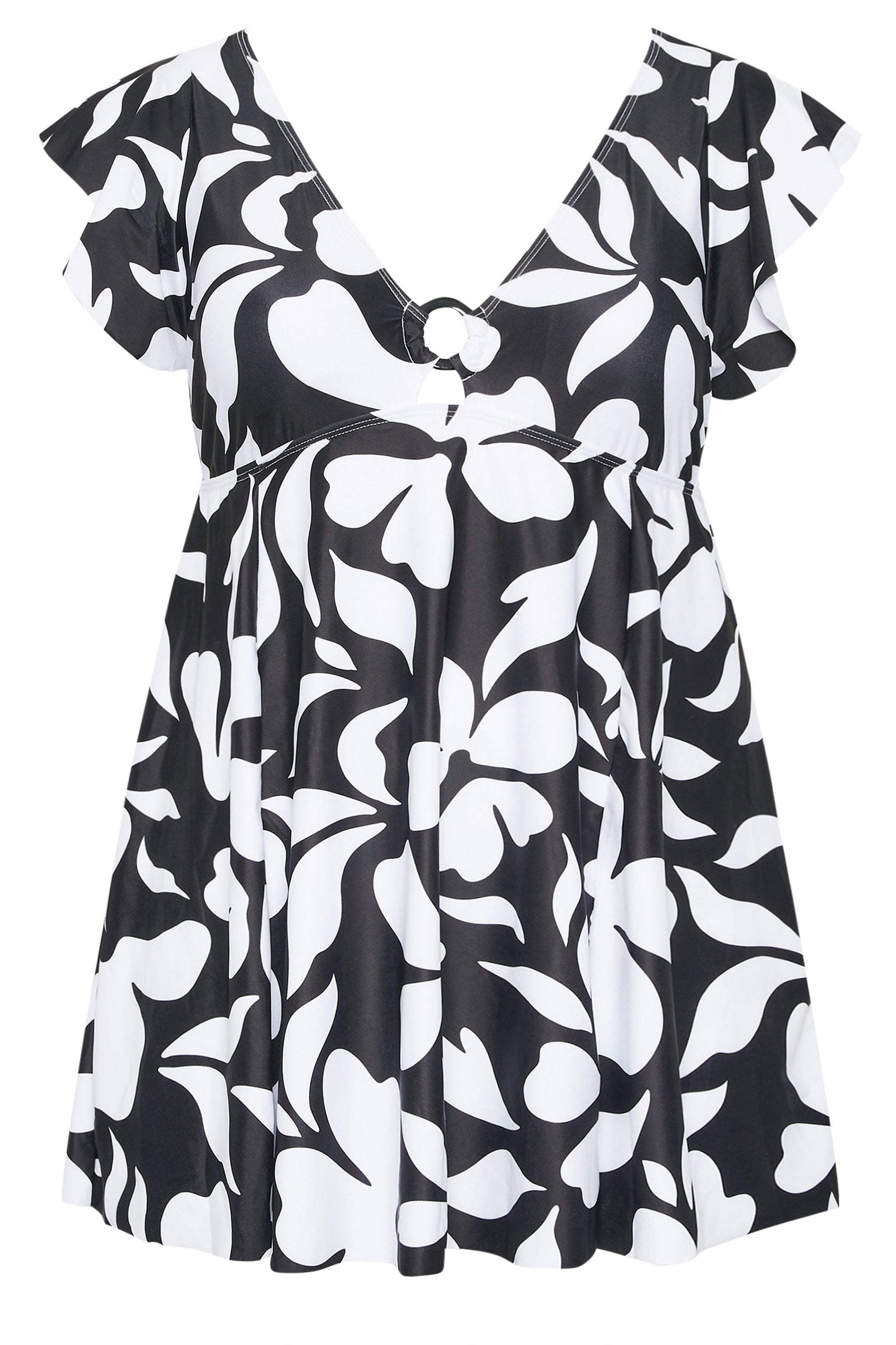 YOURS Plus Size Black Floral Print Swim Dress | Yours Clothing 6