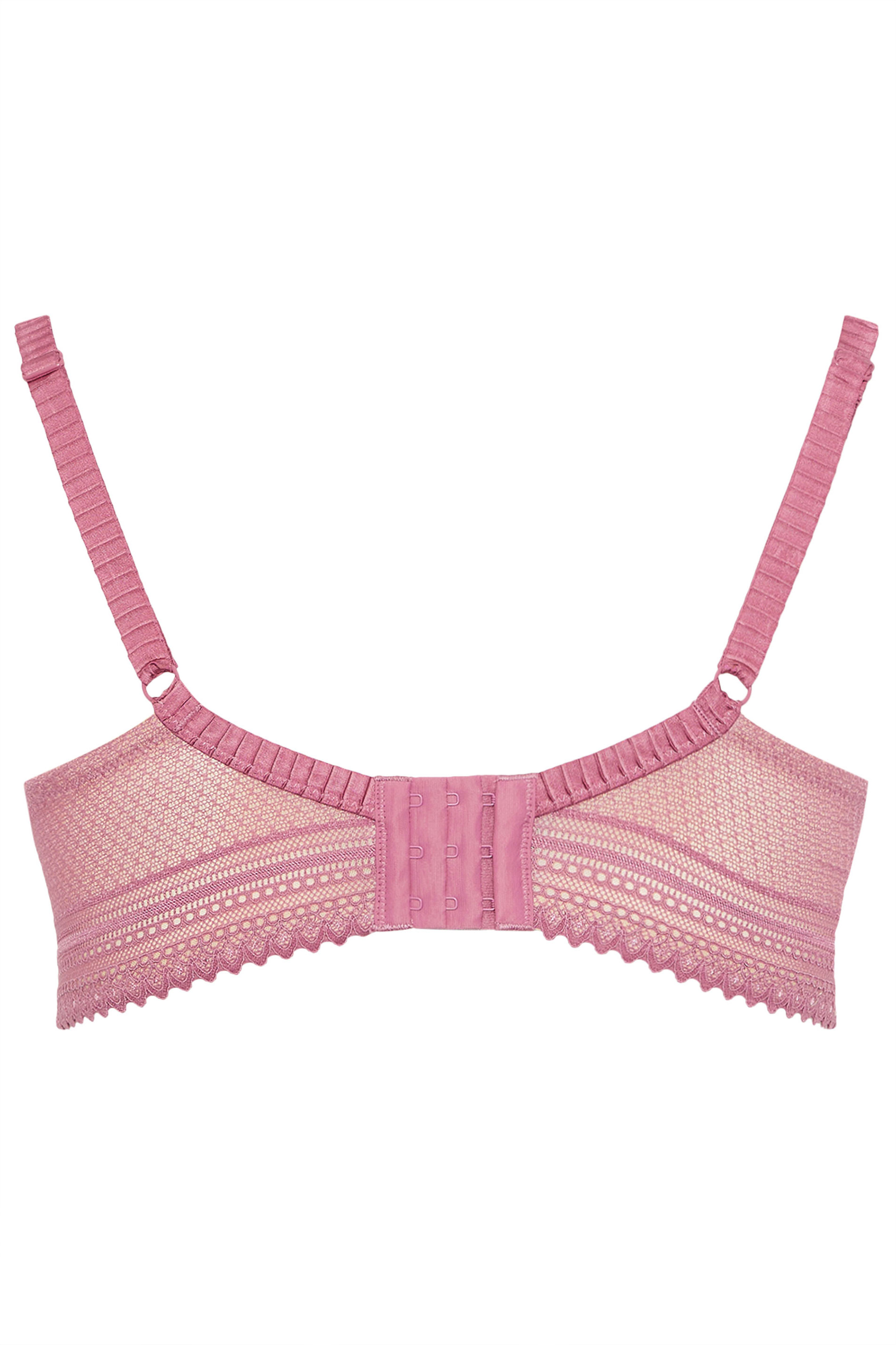 YOURS Plus Size Pink Lace Underwired Padded Bra | Yours Clothing  6