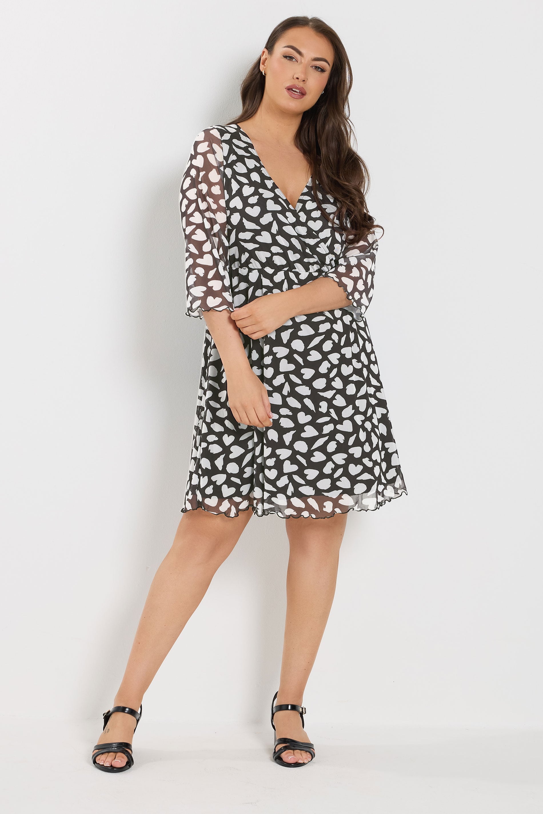 YOURS Plus Size Black Heart Tunic Top | Yours Clothing 2