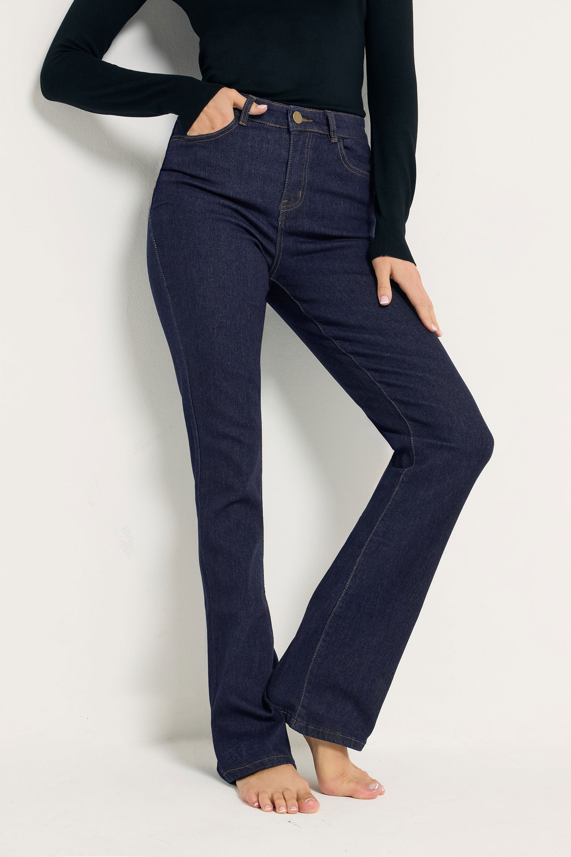 LTS Tall Indigo Blue Denim Bootcut Jeans | Long Tall Sally 1