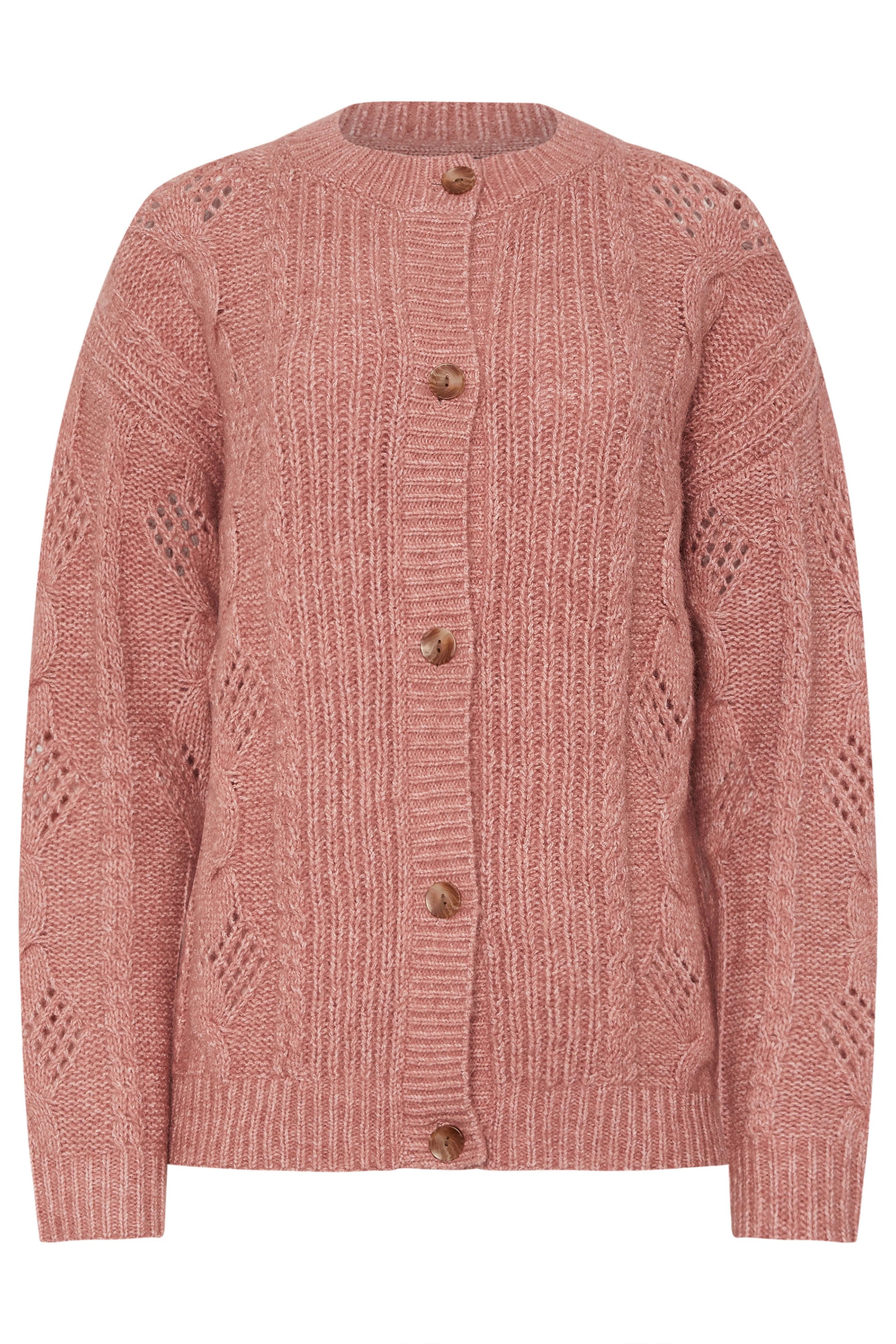LTS Tall Pink Pointelle Knit Cardigan | Long Tall Sally 5