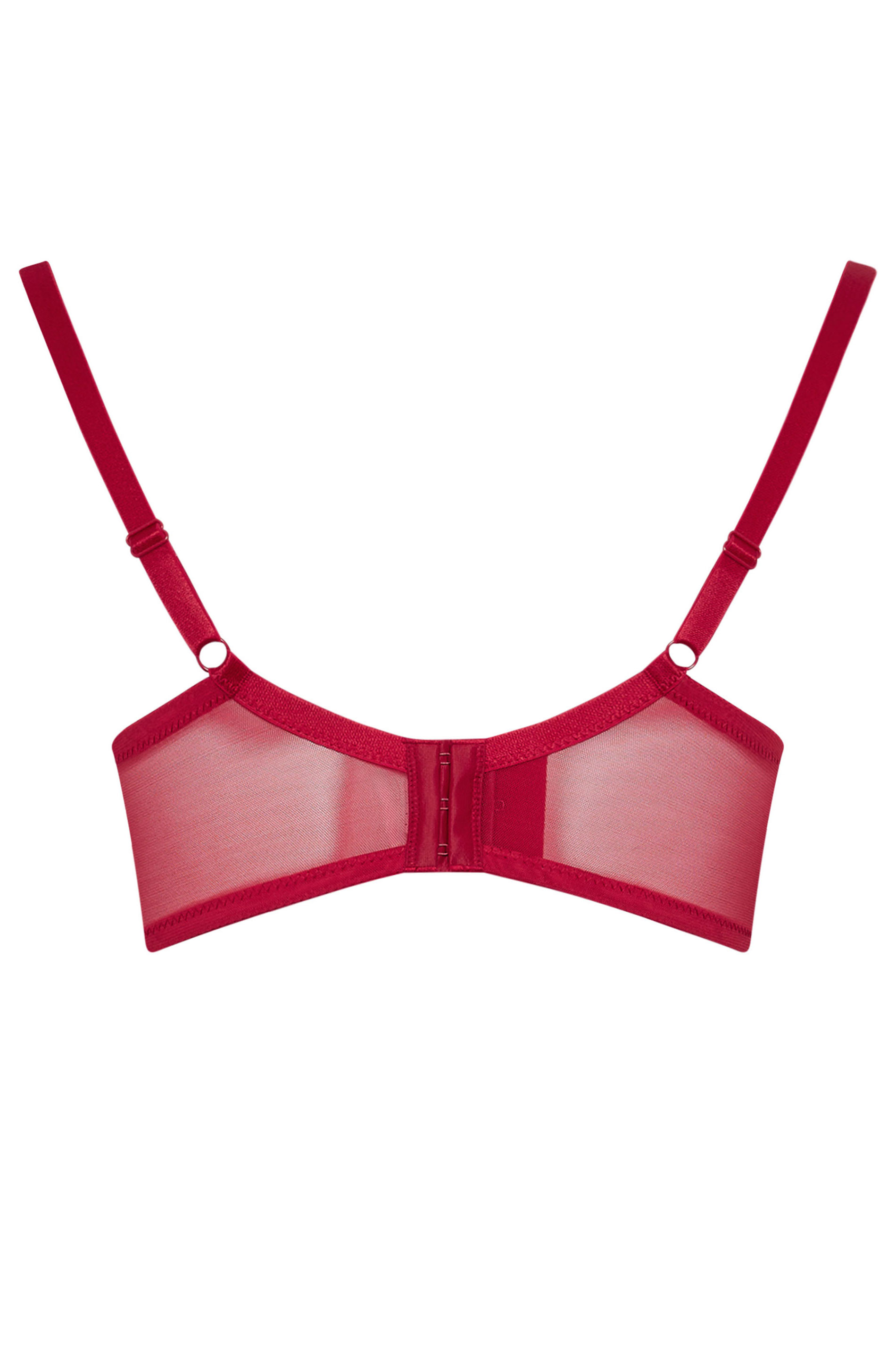 YOURS Plus Size Red Lace Underwired Bra | Yours Clothing 4