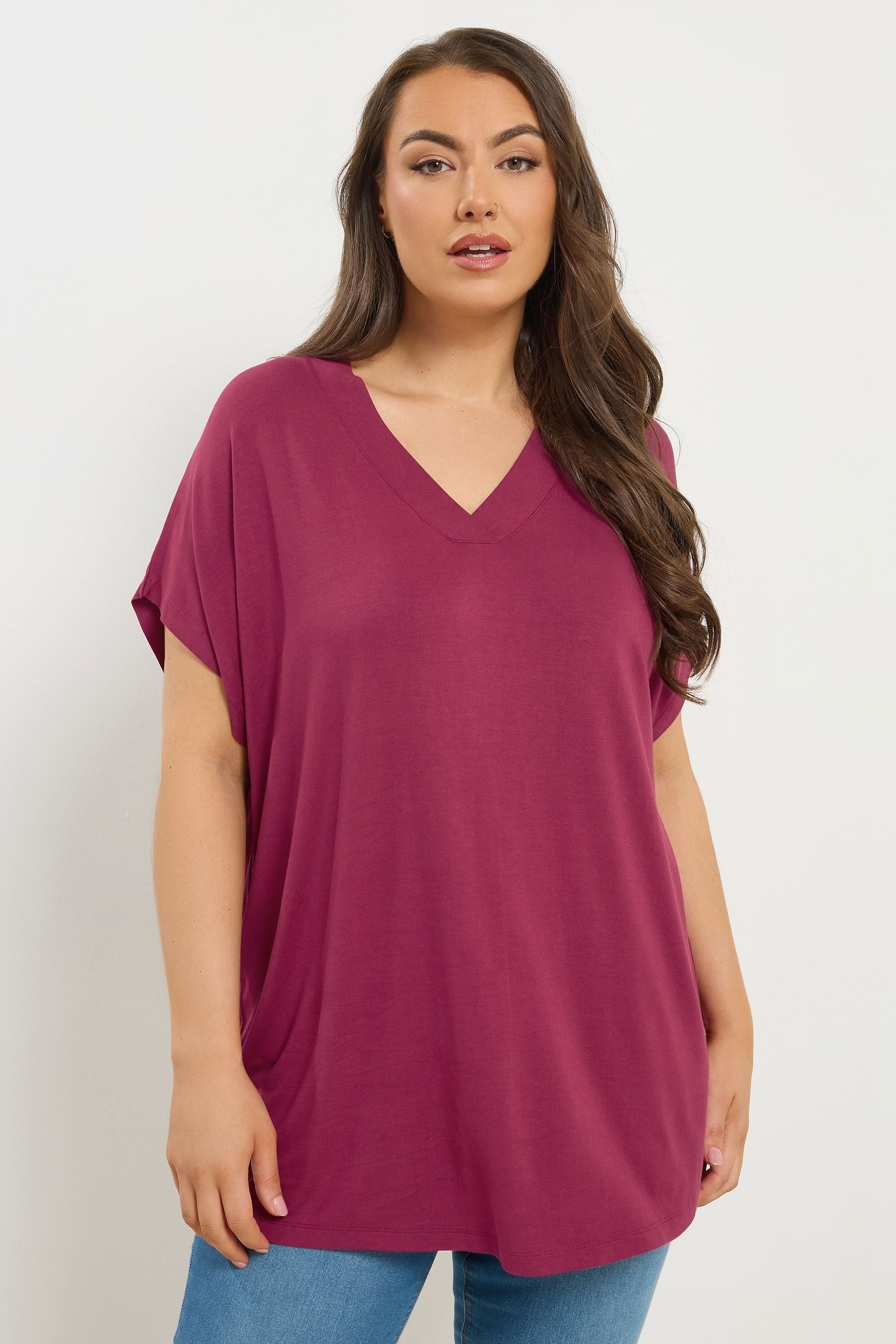YOURS Plus Size Pink Grown-On Sleeve T-Shirt | Yours Clothing 3