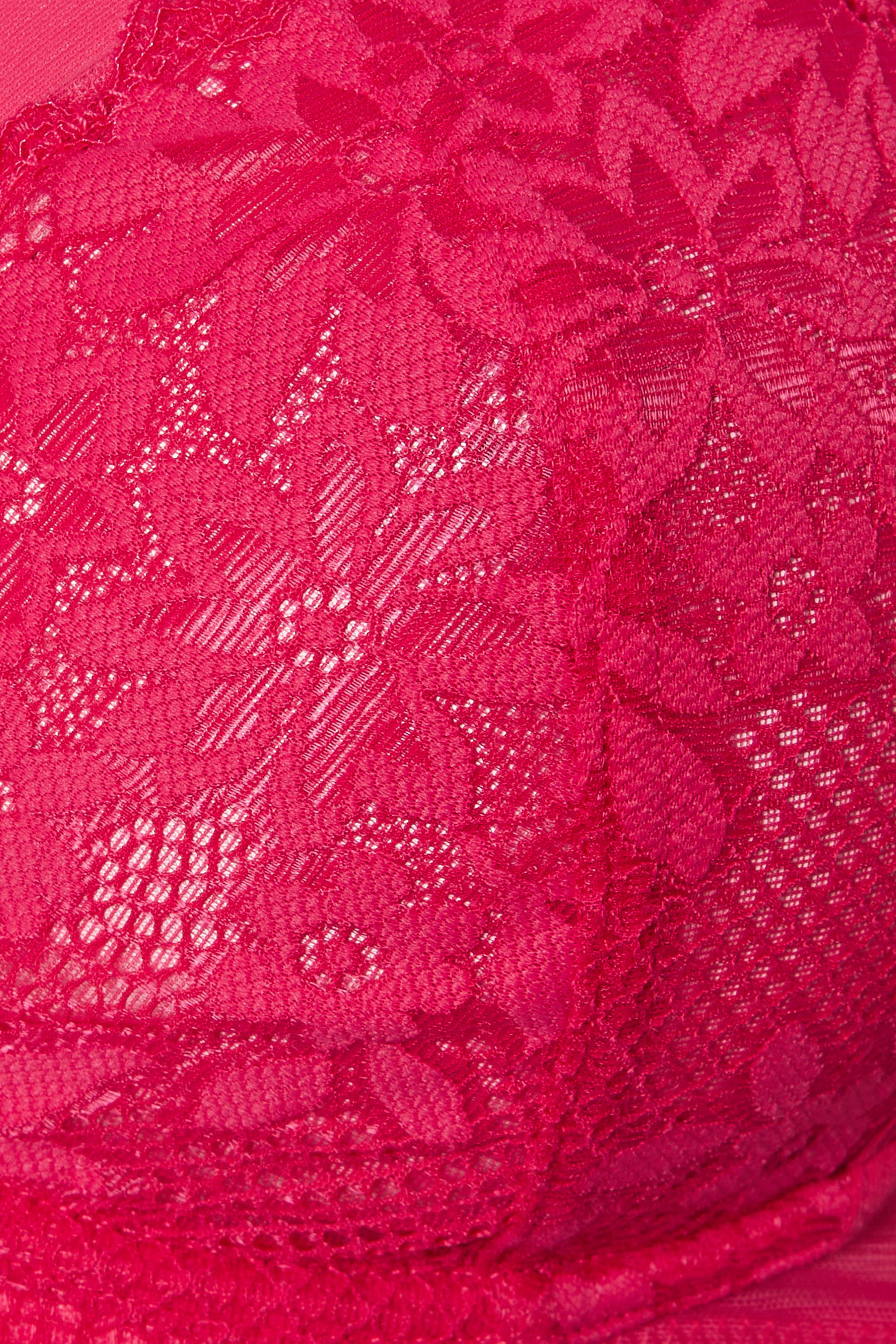 YOURSET 2 PACK Plus Size Pink & Black Lace Mesh Underwired Bras | Yours Clothing 11