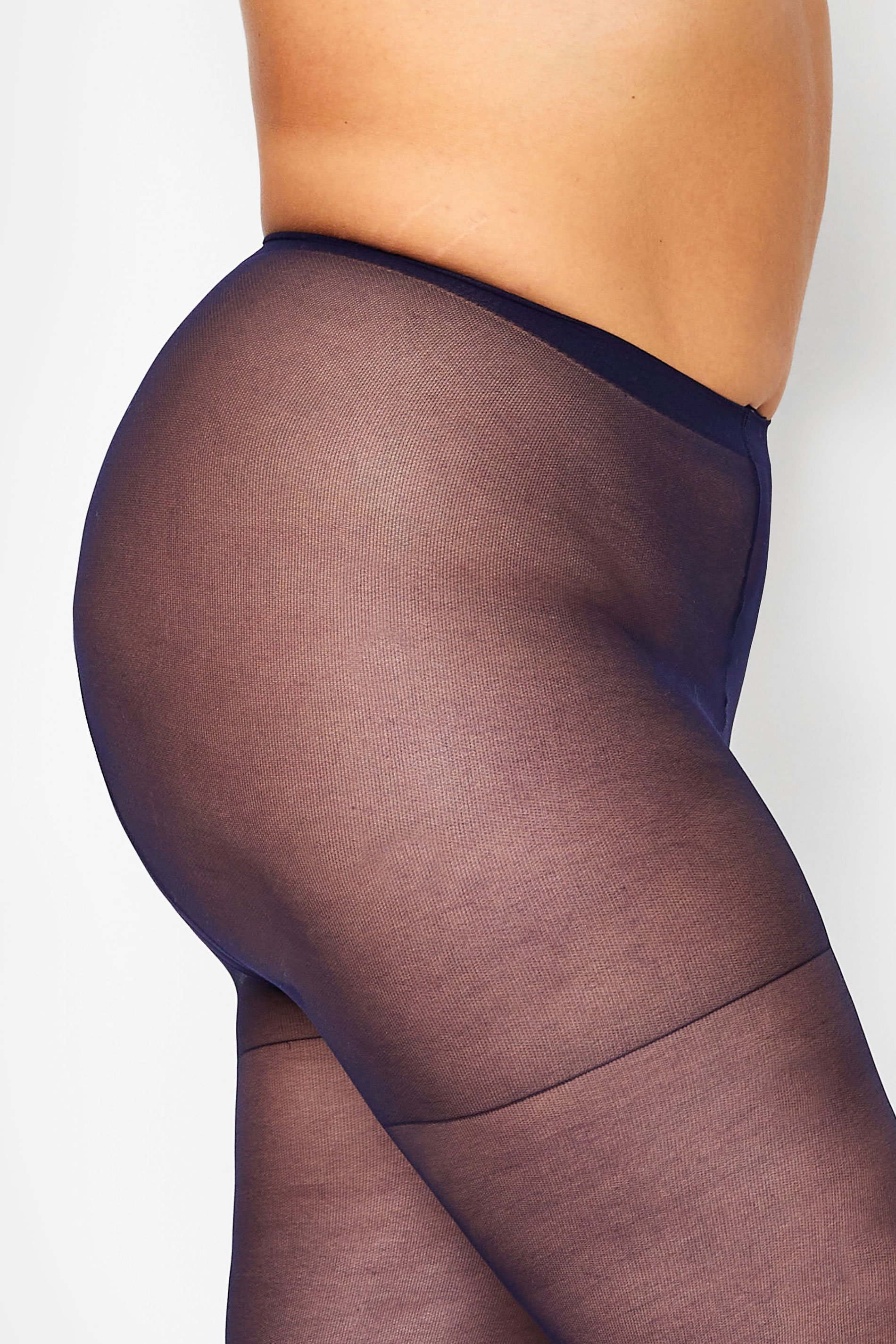 Navy Blue 15 Denier Ladder Resist Tights | Yours Clothing 2