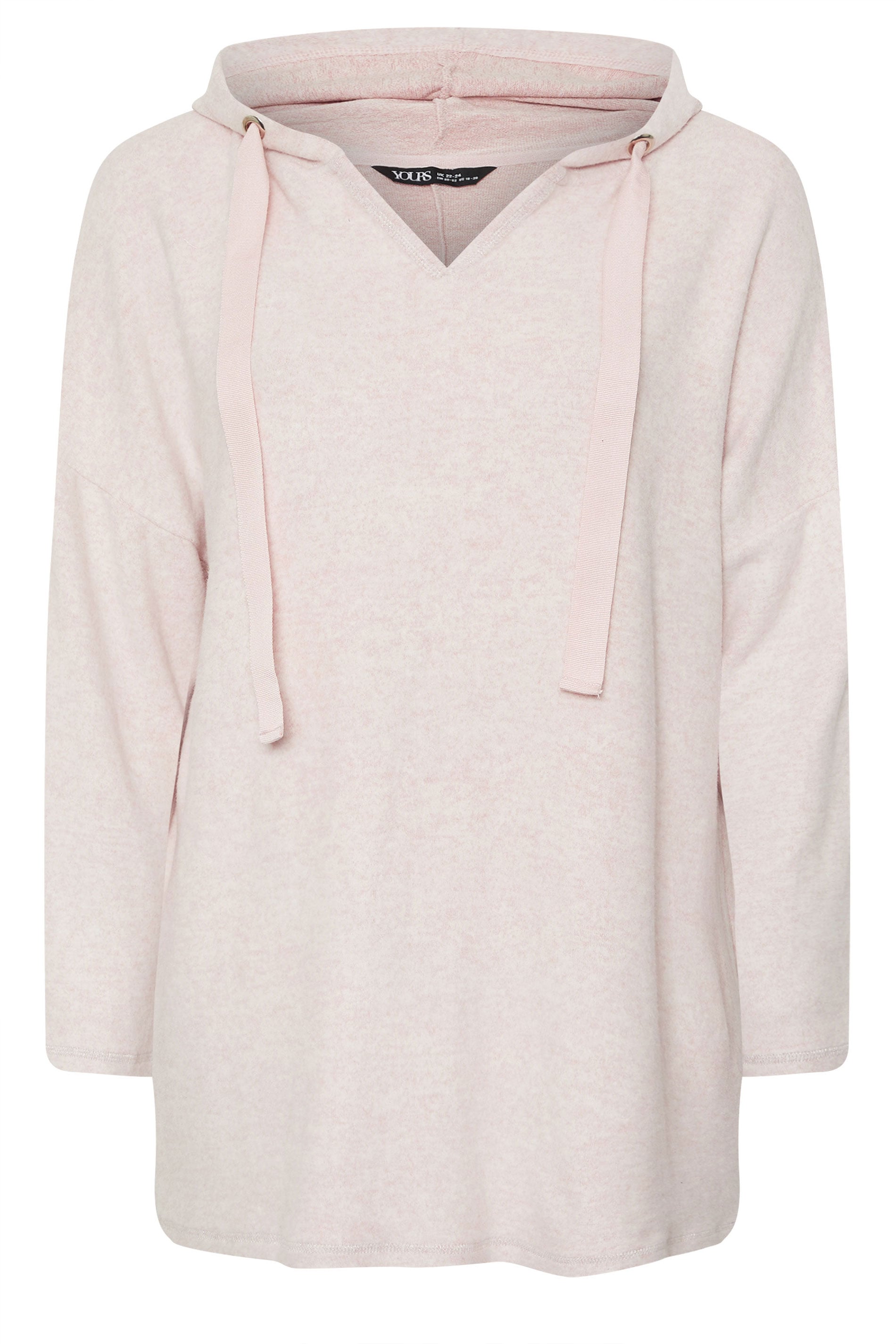 YOURS Plus Size Pink Soft Touch Hoodie | Yours Clothing 5
