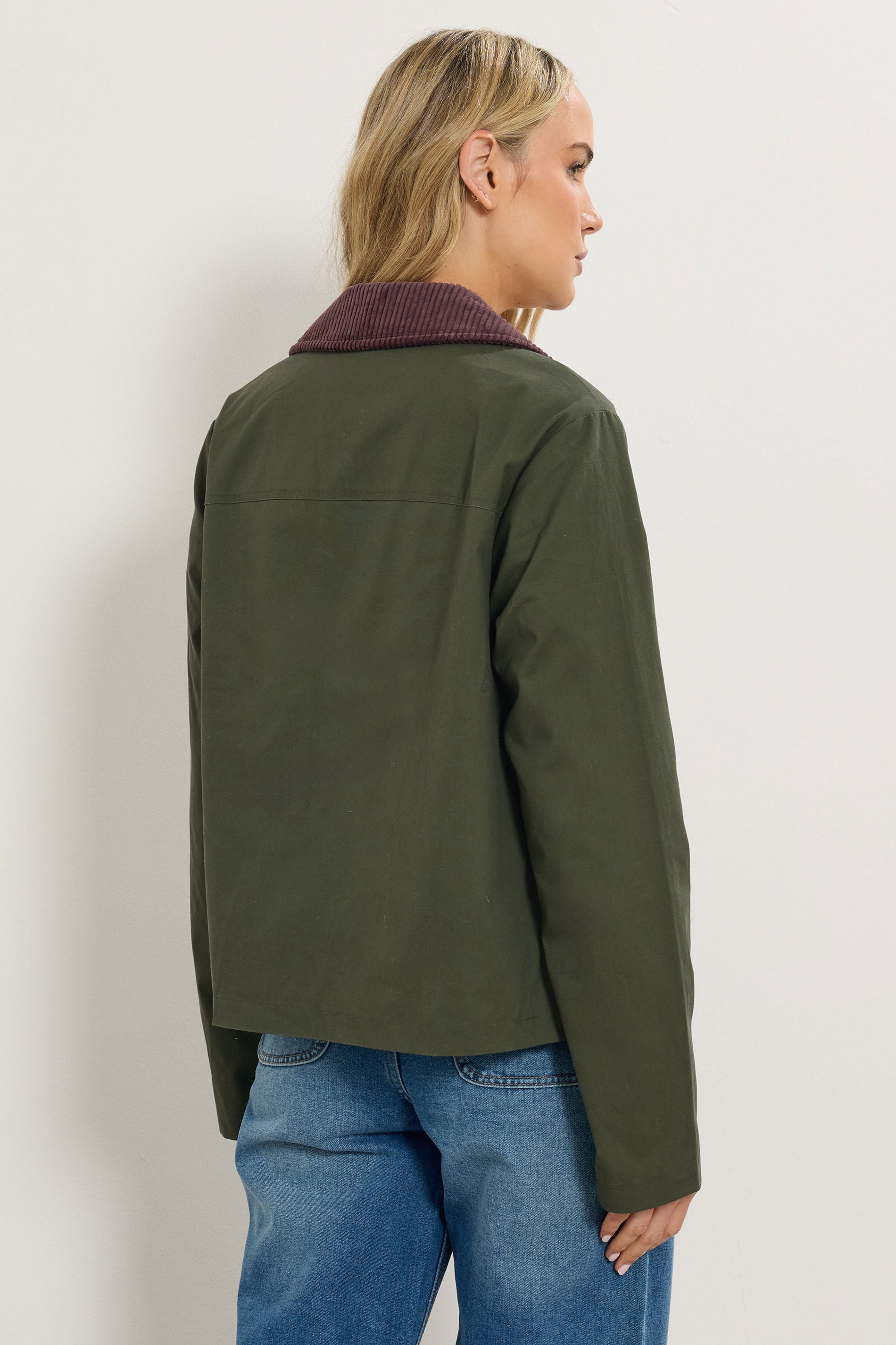 LTS Tall Green Cotton Cord Collar Barn Jacket | Long Tall Sally 2