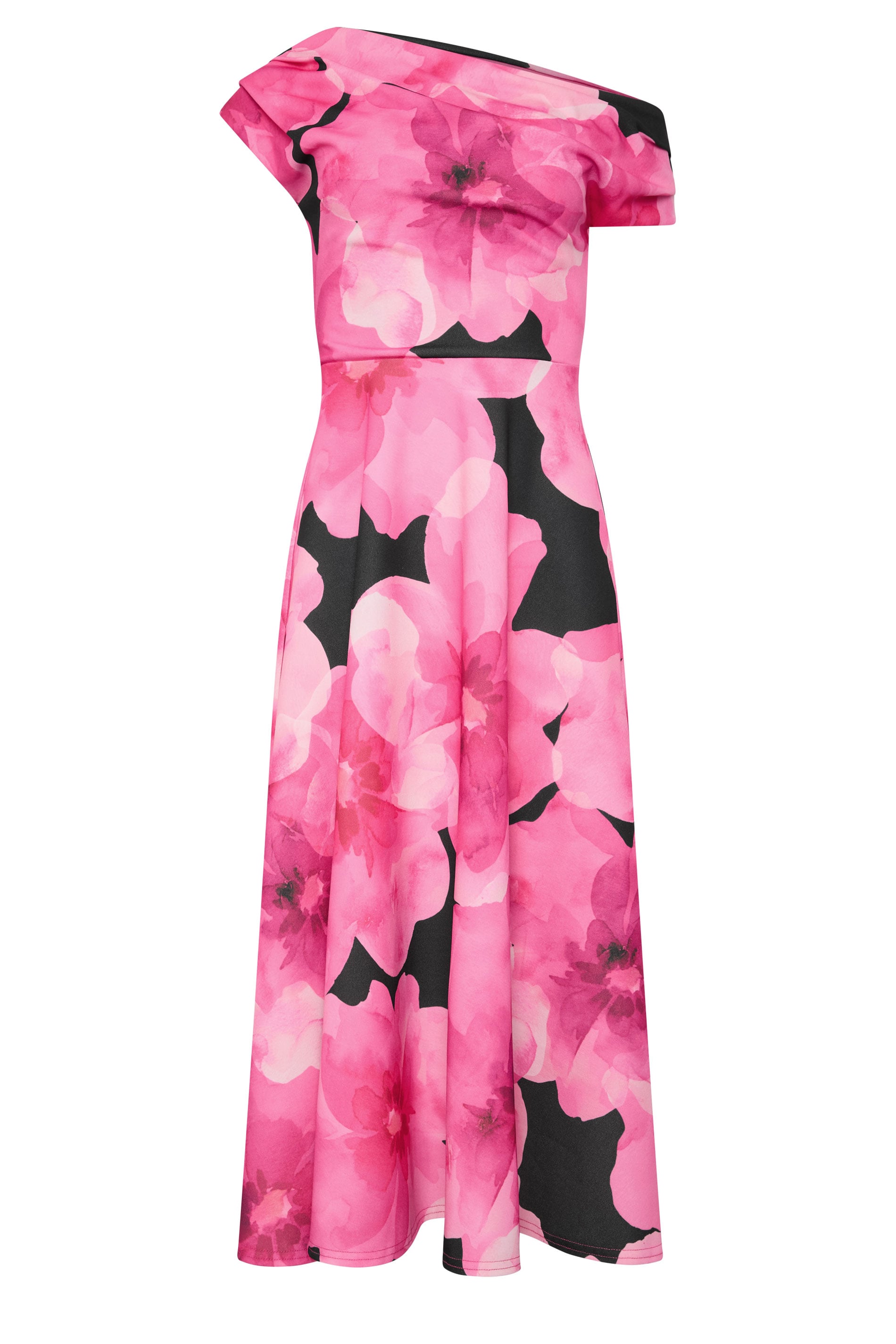 STAR Black Floral Off Shoulder Fit and Flare Dress | StarByJM 1