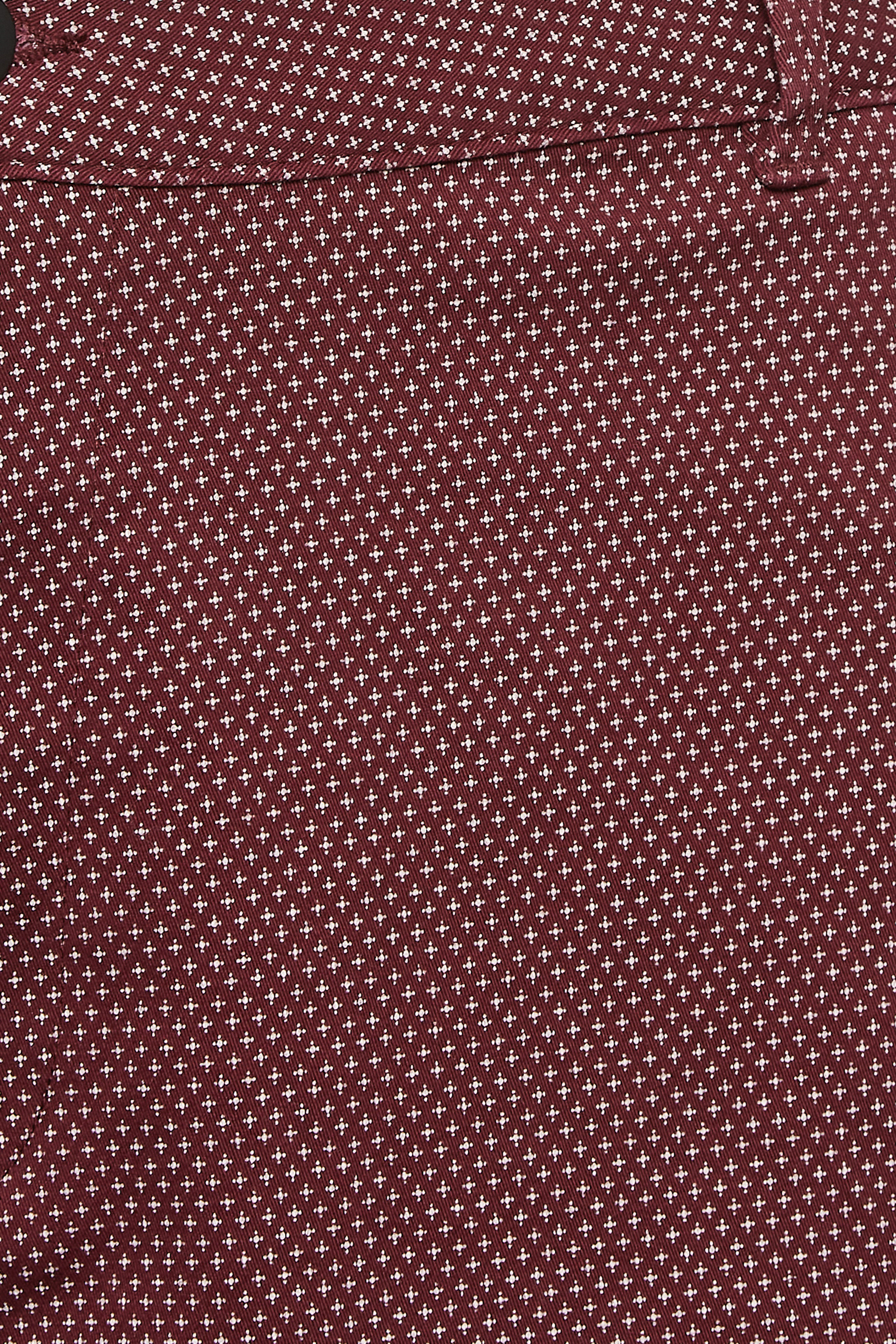 BadRhino Big & Tall Burgundy Red Geometric Print Stretch Chino Shorts | BadRhino 2