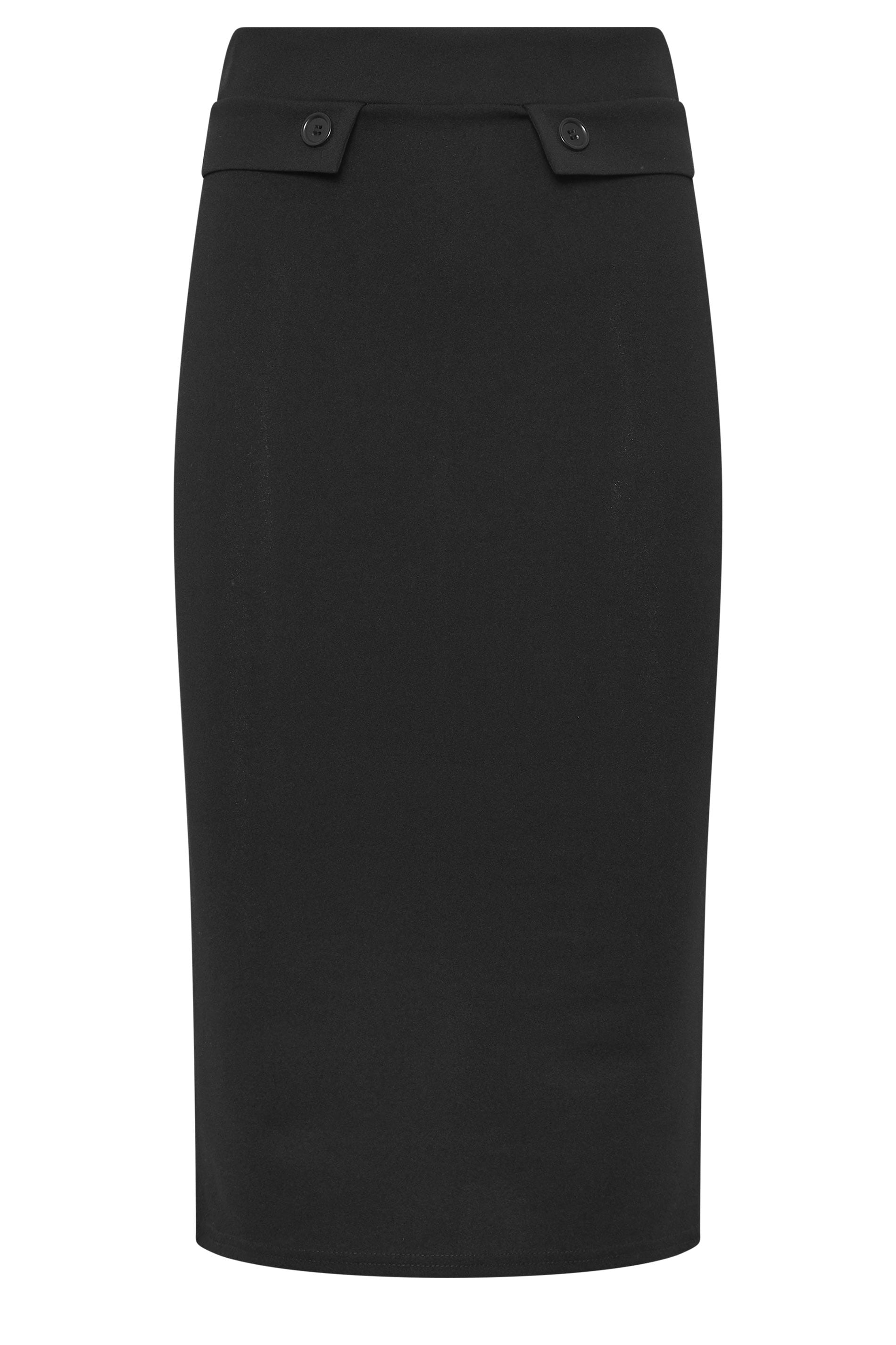 LTS Tall Women's Black Button Detail Midi Skirt | Long Tall Sally 5