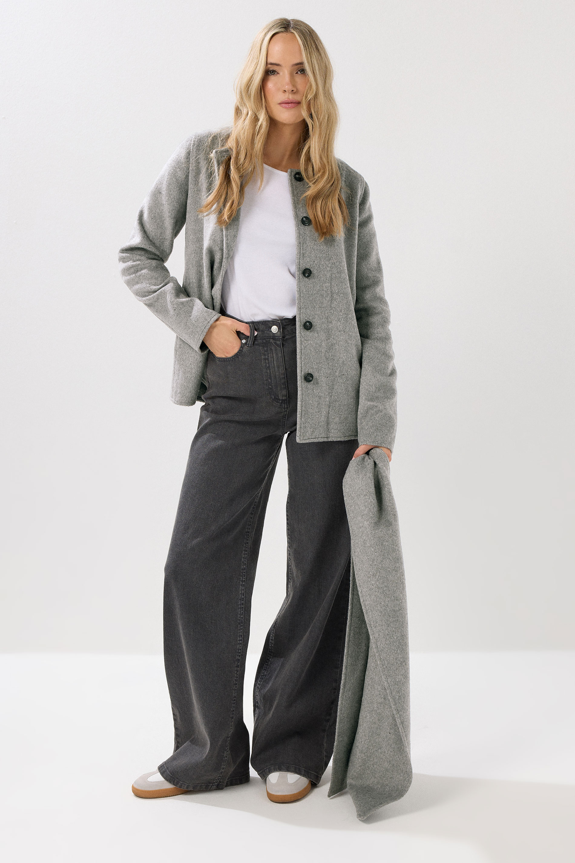 LTS Tall Grey Formal Scarf Coat | Long Tall Sally 2