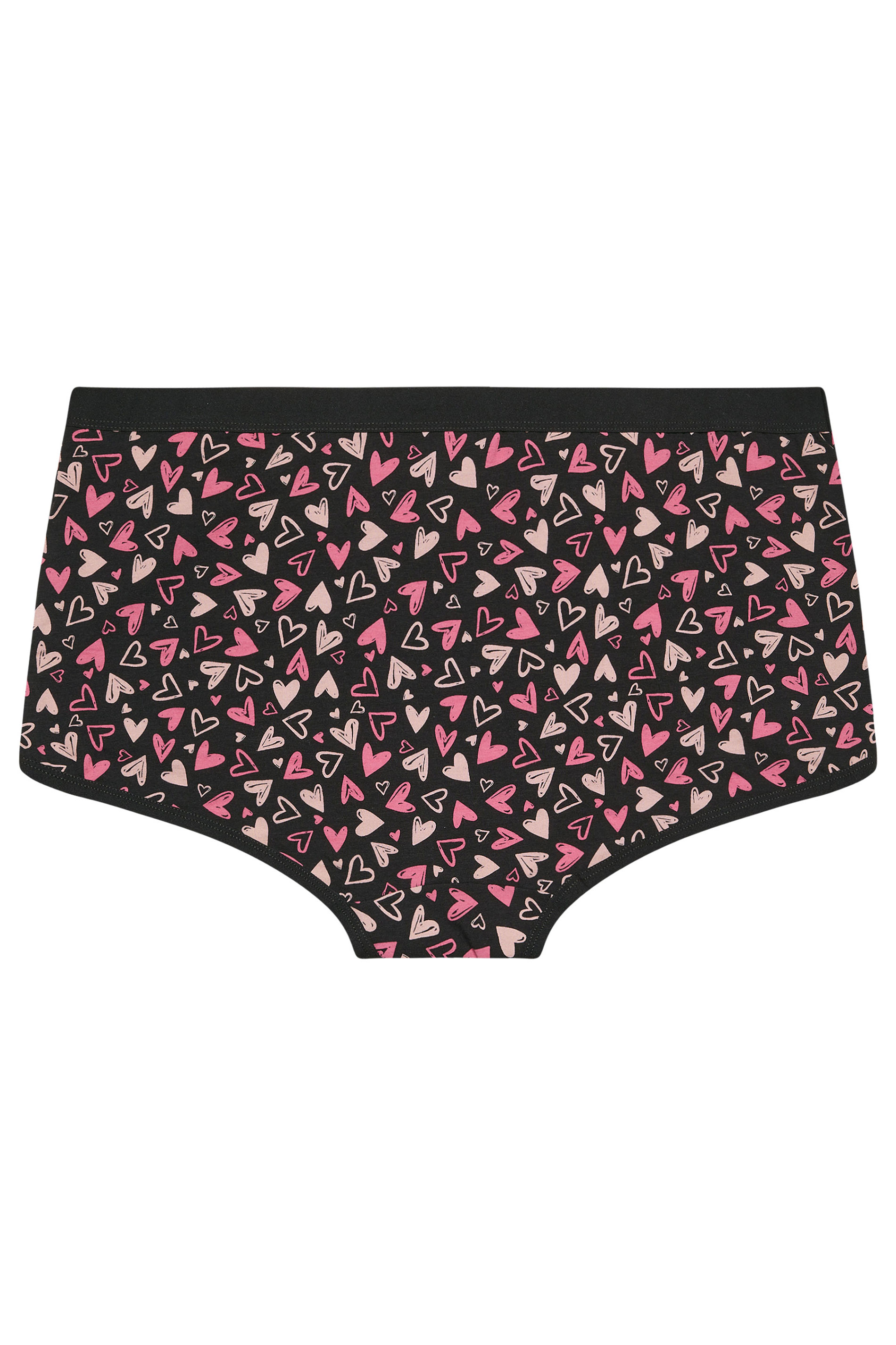 YOURSET 5 PACK Plus Size Black Heart Print Shorts | Yours Clothing 11