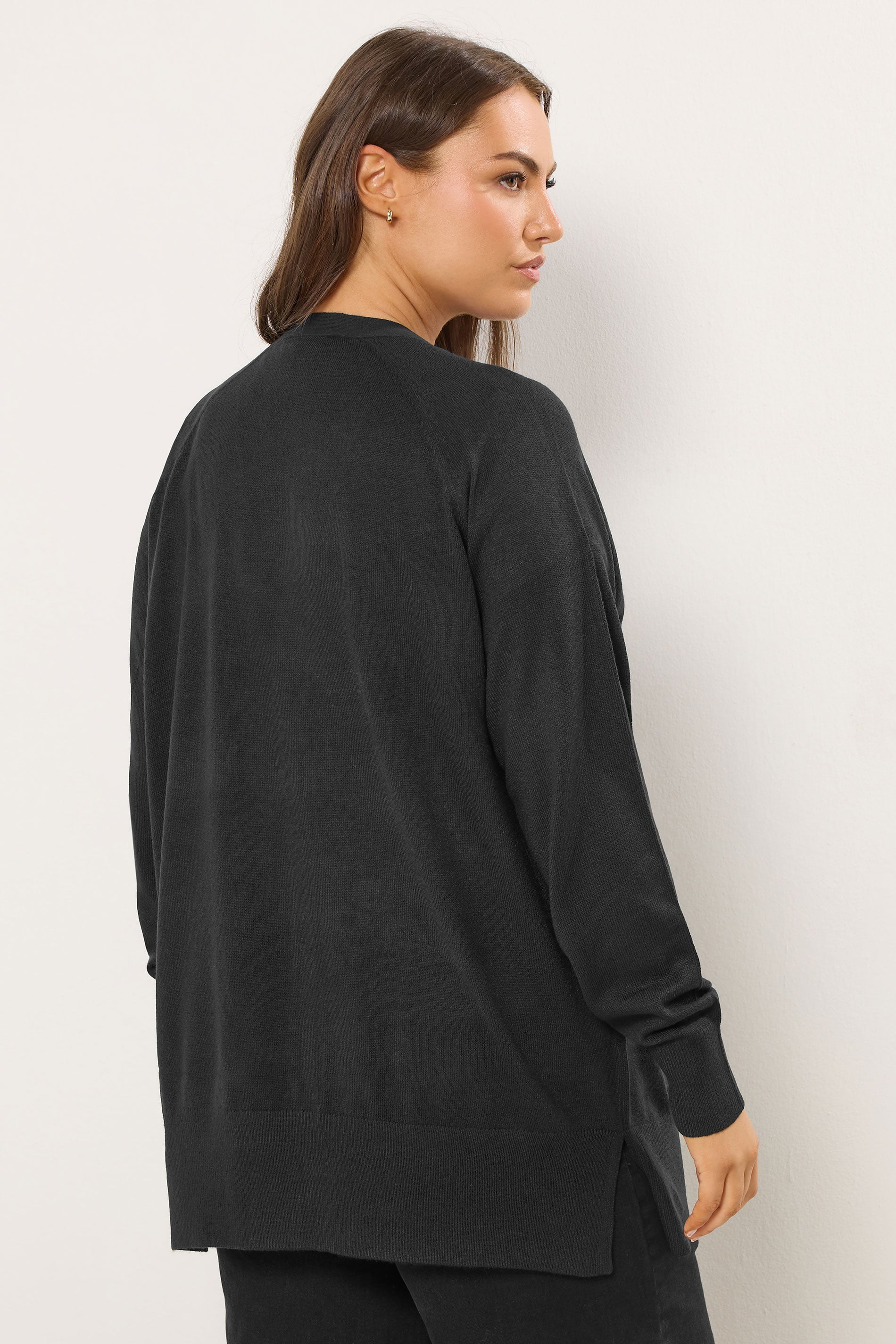 YOURS Plus Size Black Boyfriend Button Through Cardigan | Yours Clothing 4
