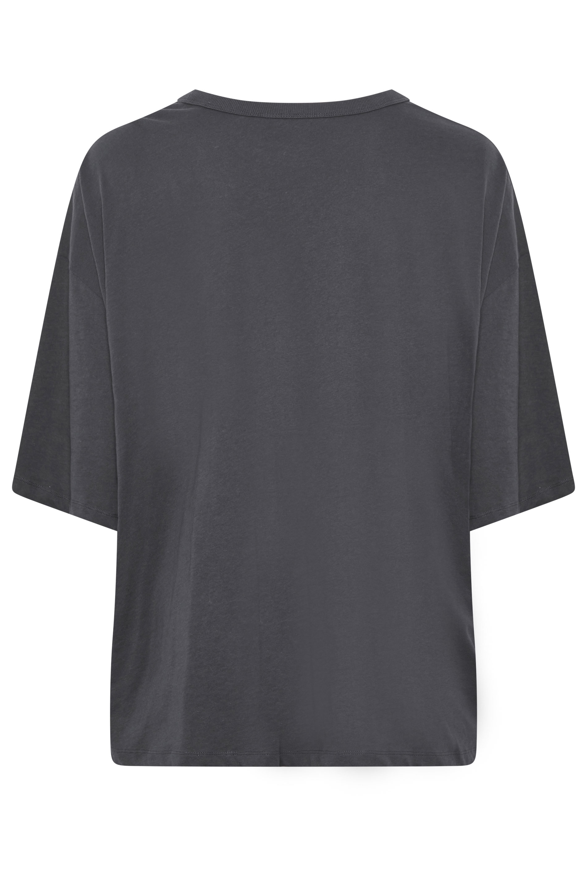 YOURS Plus Size Charcoal Grey Oversized Boxy T-Shirt | Yours Clothing 6